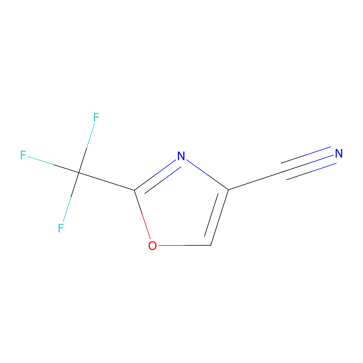 2-(Trifluoromethyl)-1,3-oxazole-4-carbonitrile molecular structure, CAS 1240605-82-6