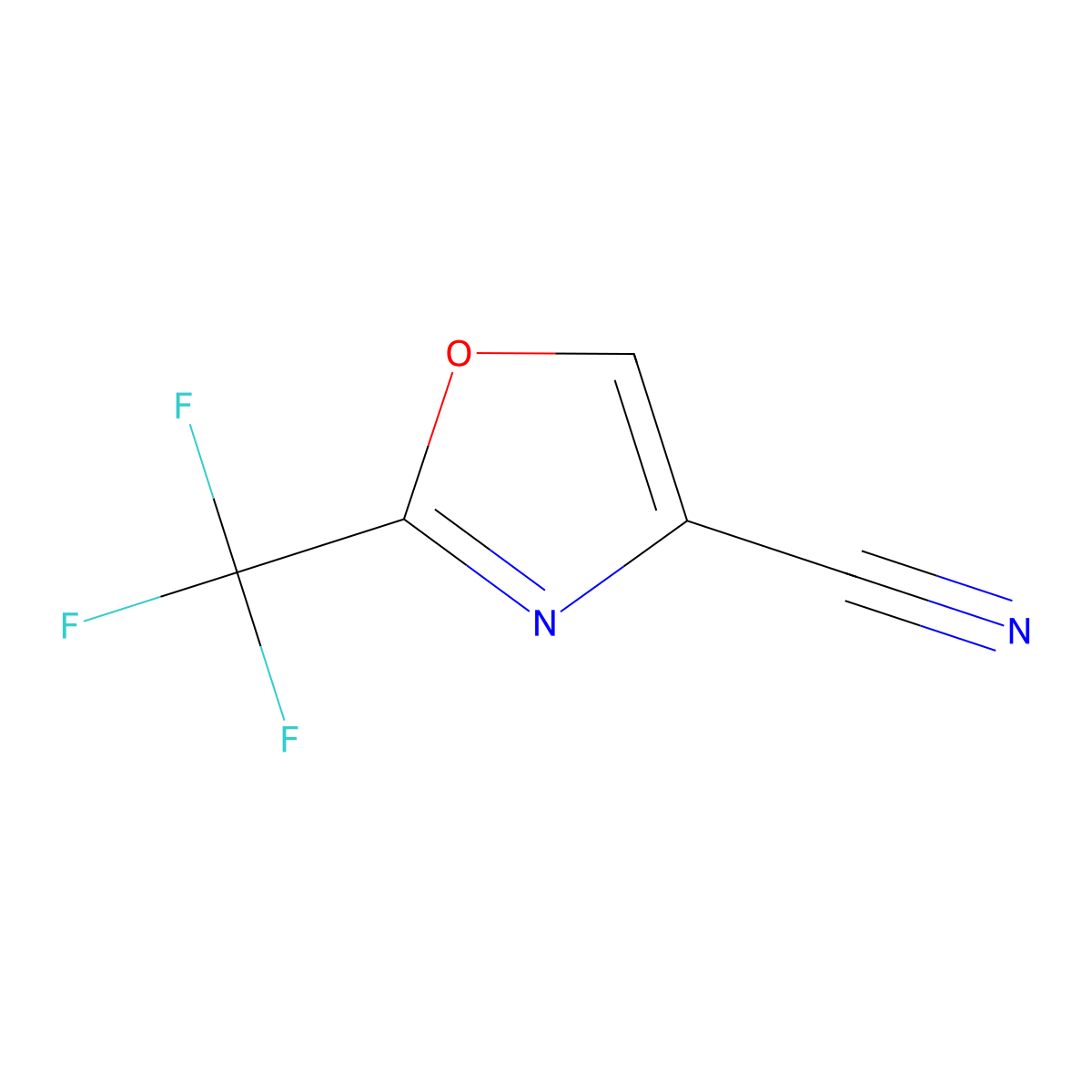 2-(Trifluoromethyl)-1,3-oxazole-4-carbonitrile molecular structure, CAS 1240605-82-6