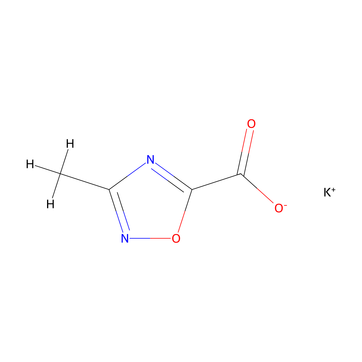 Potassium 3-methyl-1,2,4-oxadiazole-5-carboxylate molecular structure, CAS 1240605-84-8