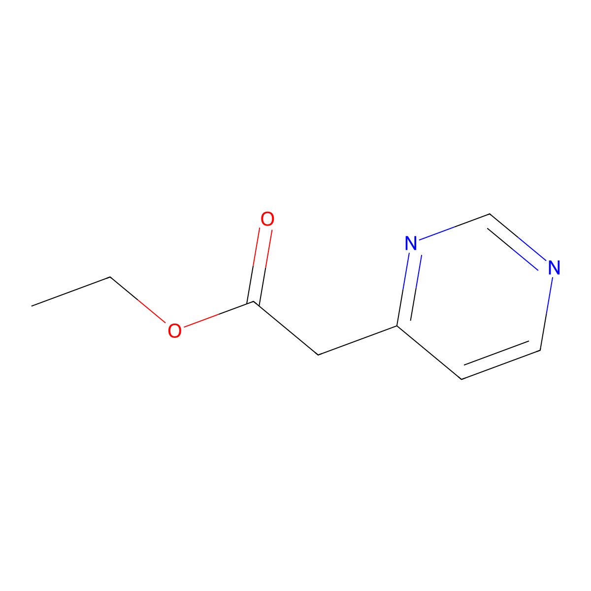 Ethyl 2-(pyrimidin-4-yl)acetate molecular structure, CAS 1240606-58-9