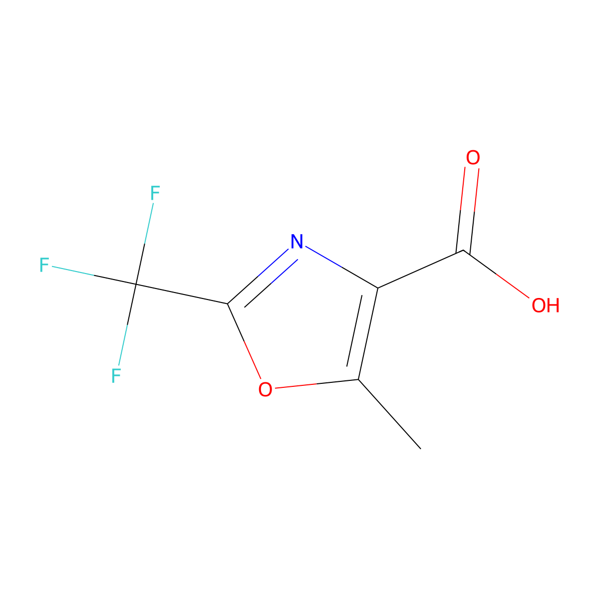5-Methyl-2-(trifluoromethyl)-1,3-oxazole-4-carboxylic acid molecular structure, CAS 1240606-88-5