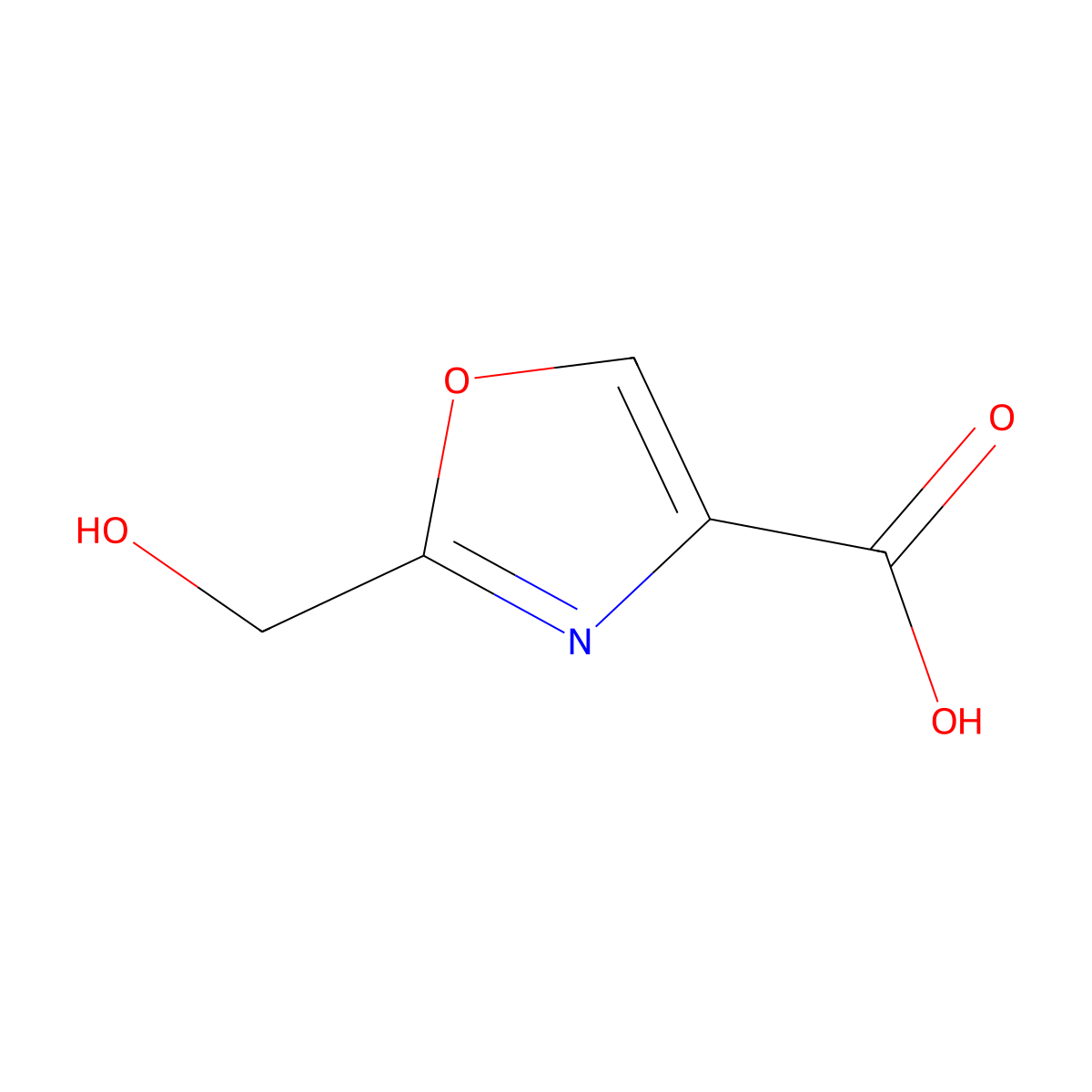 2-(Hydroxymethyl)-1,3-oxazole-4-carboxylic acid molecular structure, CAS 1240607-91-3