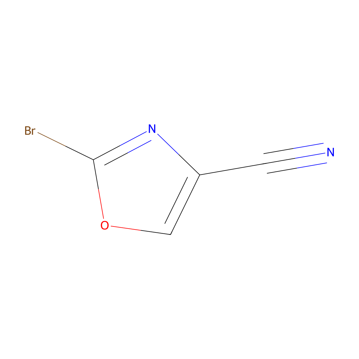2-Bromo-1,3-oxazole-4-carbonitrile molecular structure, CAS 1240608-82-5