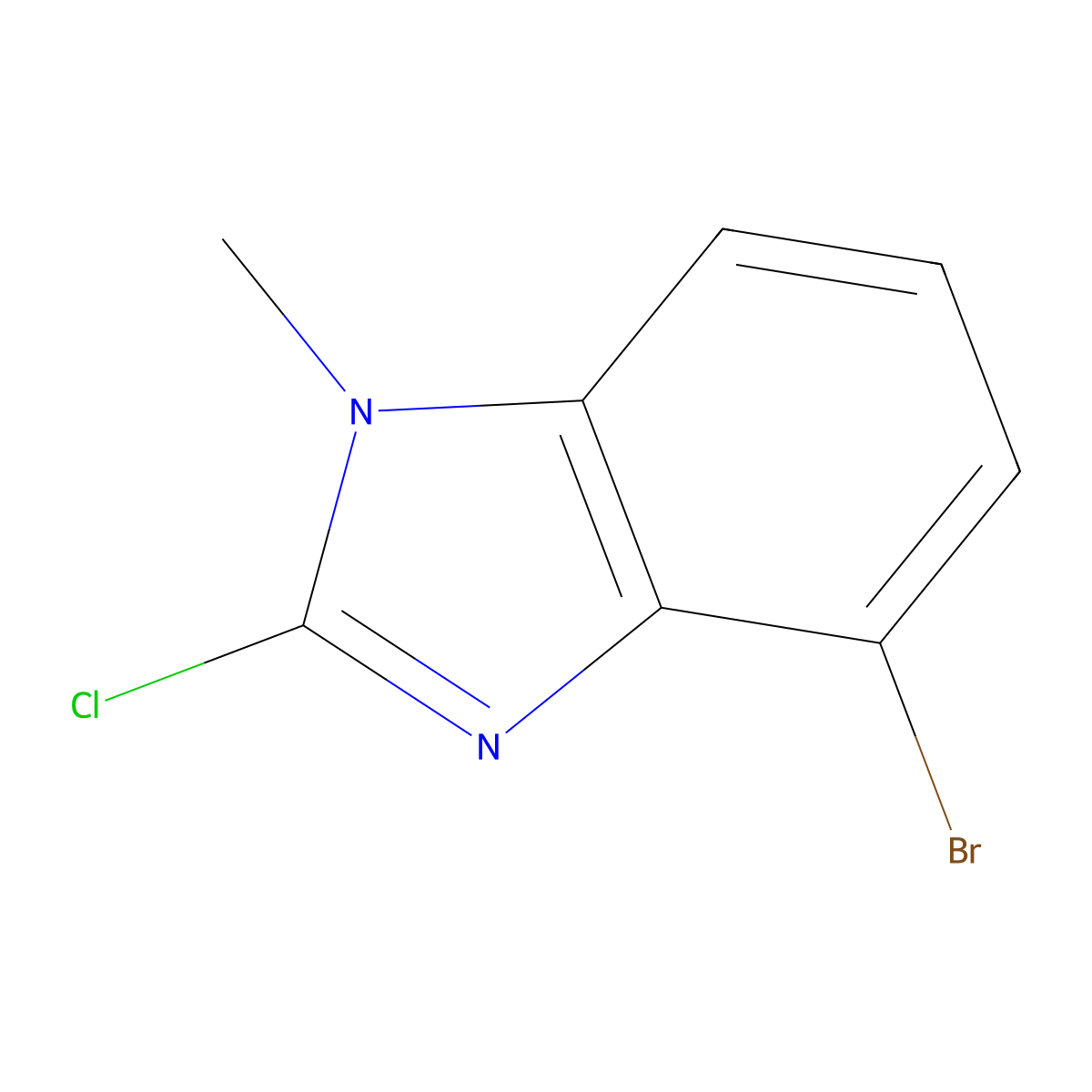 4-Bromo-2-chloro-1-methyl-1H-benzimidazole molecular structure, CAS 1240610-45-0