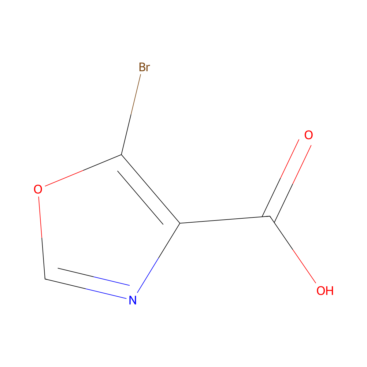5-Bromo-1,3-oxazole-4-carboxylic acid molecular structure, CAS 1240611-09-9