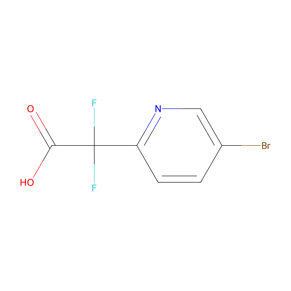 2-(5-Bromopyridin-2-yl)-2,2-difluoroacetic acid molecular structure, CAS 1240611-21-5