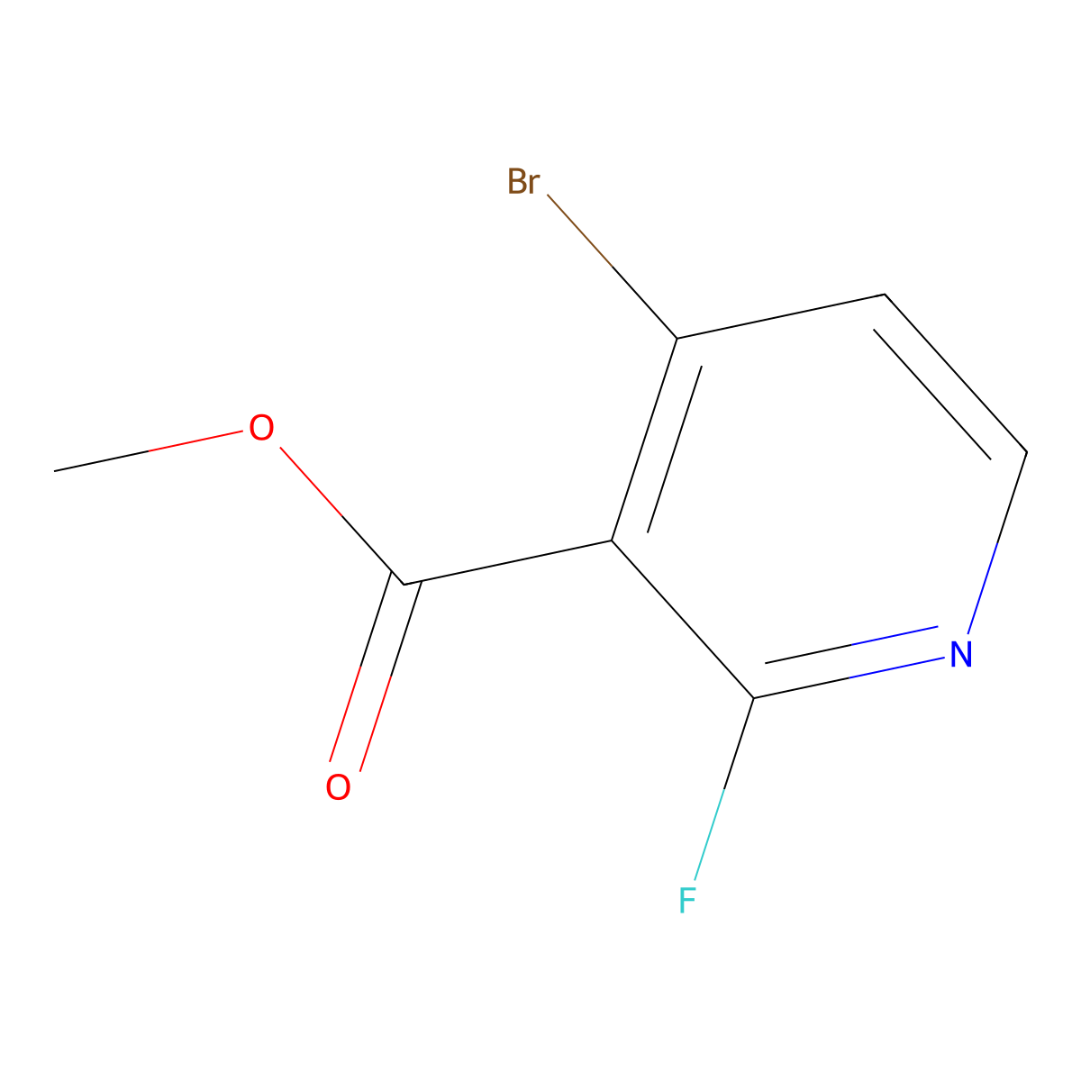 Methyl 4-bromo-2-fluoronicotinate molecular structure, CAS 1240611-45-3