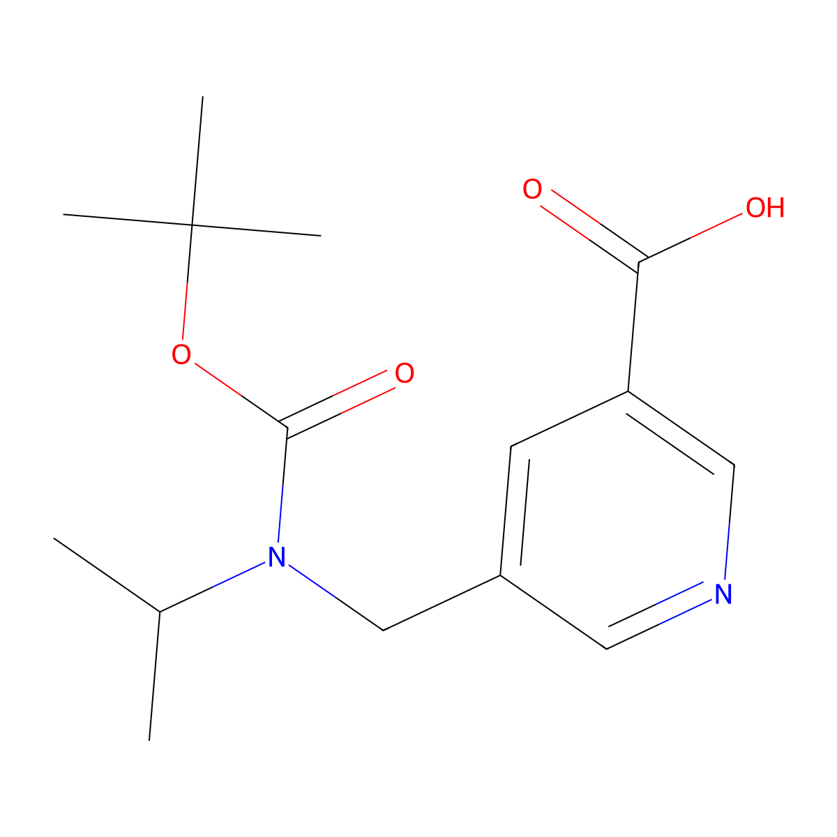 5-({[(Tert-butoxy)carbonyl](isopropyl)amino}methyl)pyridine-3-carboxylic acid molecular structure, CAS 1240611-48-6