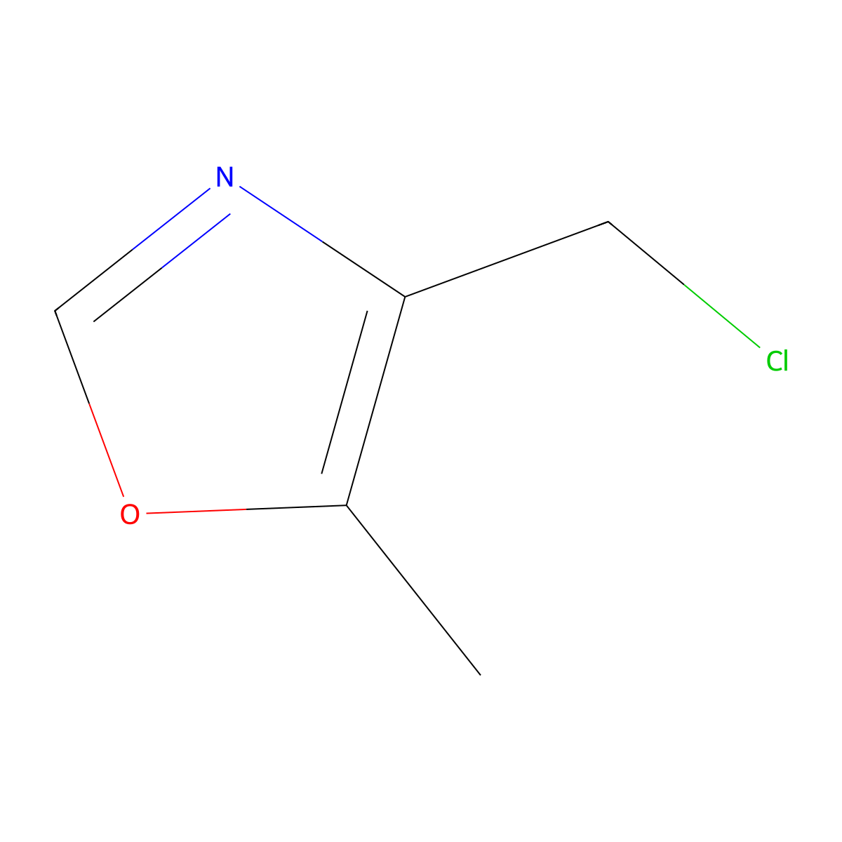 Oxazole, 4-(chloromethyl)-5-methyl- molecular structure, CAS 1240612-11-6