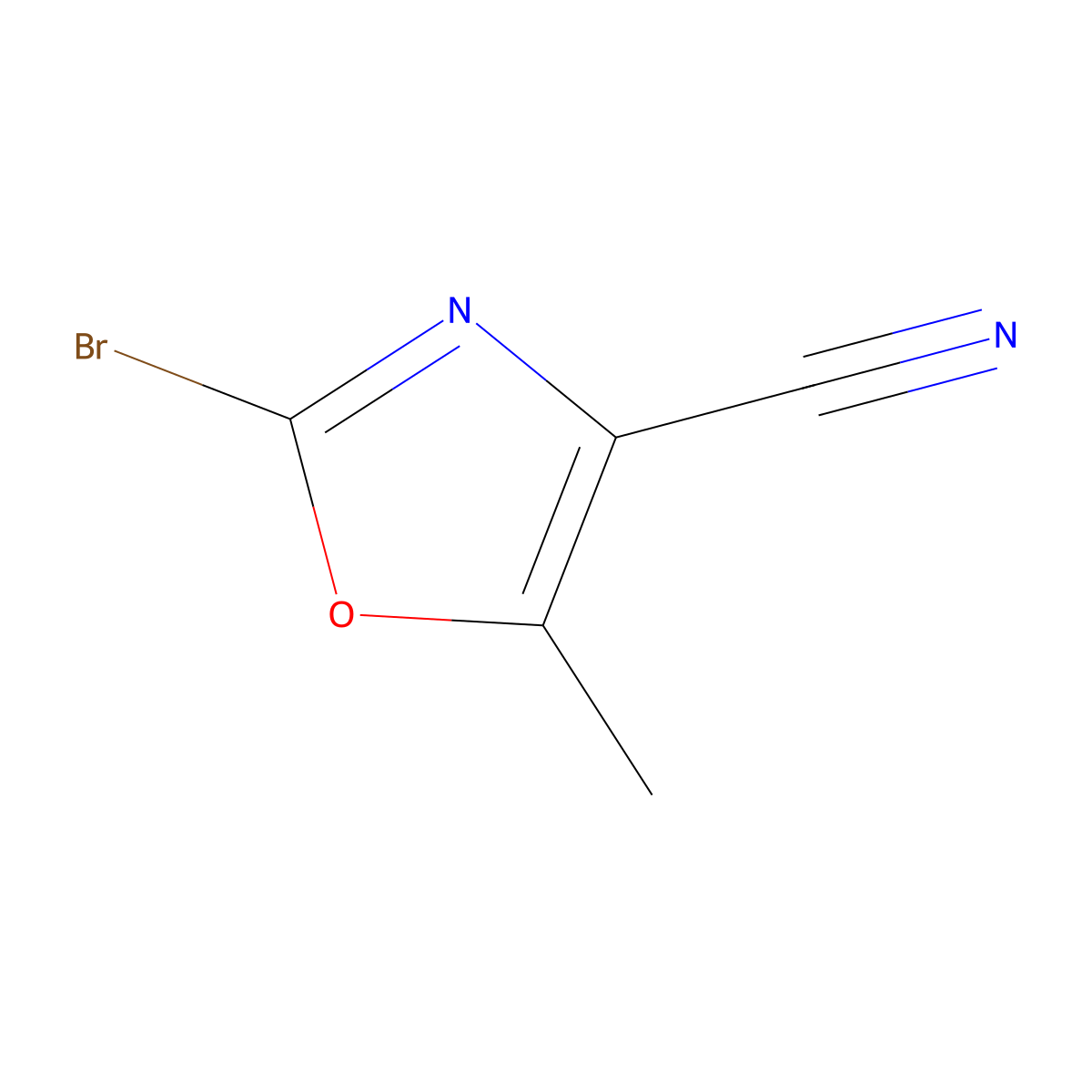 2-Bromo-5-methyloxazole-4-carbonitrile molecular structure, CAS 1240612-15-0