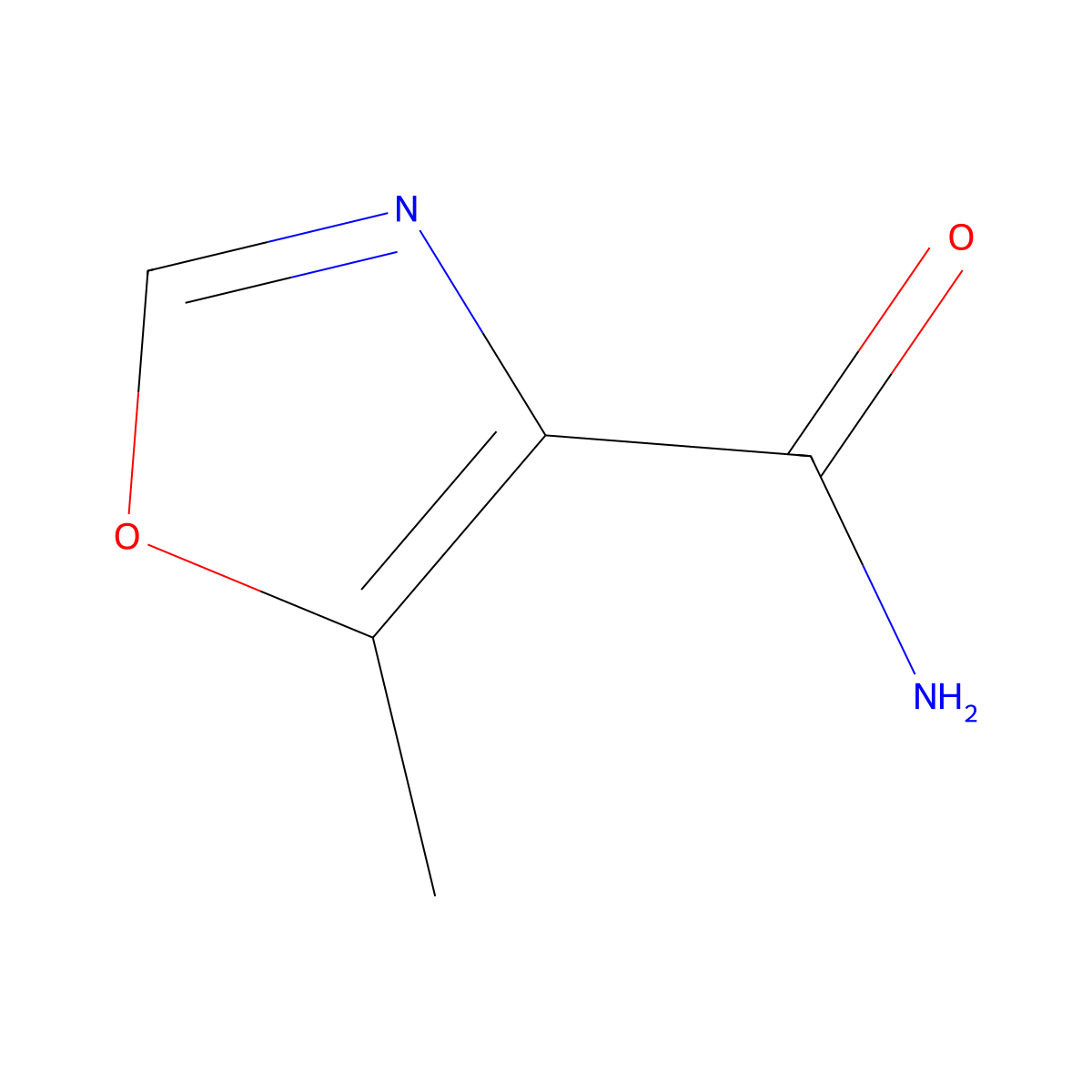 5-Methyloxazole-4-carboxamide molecular structure, CAS 1240612-30-9