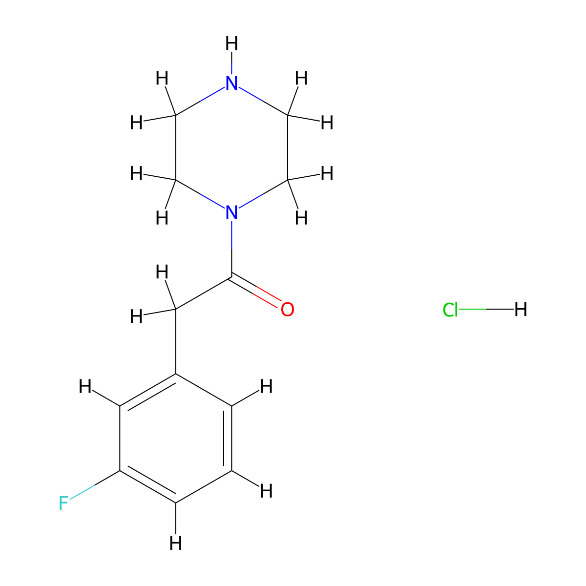 1-[(3-Fluorophenyl)acetyl]piperazine hydrochloride molecular structure, CAS 1240613-65-3
