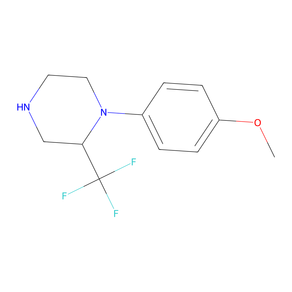 1-(4-Methoxy-phenyl)-2-trifluoromethyl-piperazine molecular structure, CAS 1240613-71-1