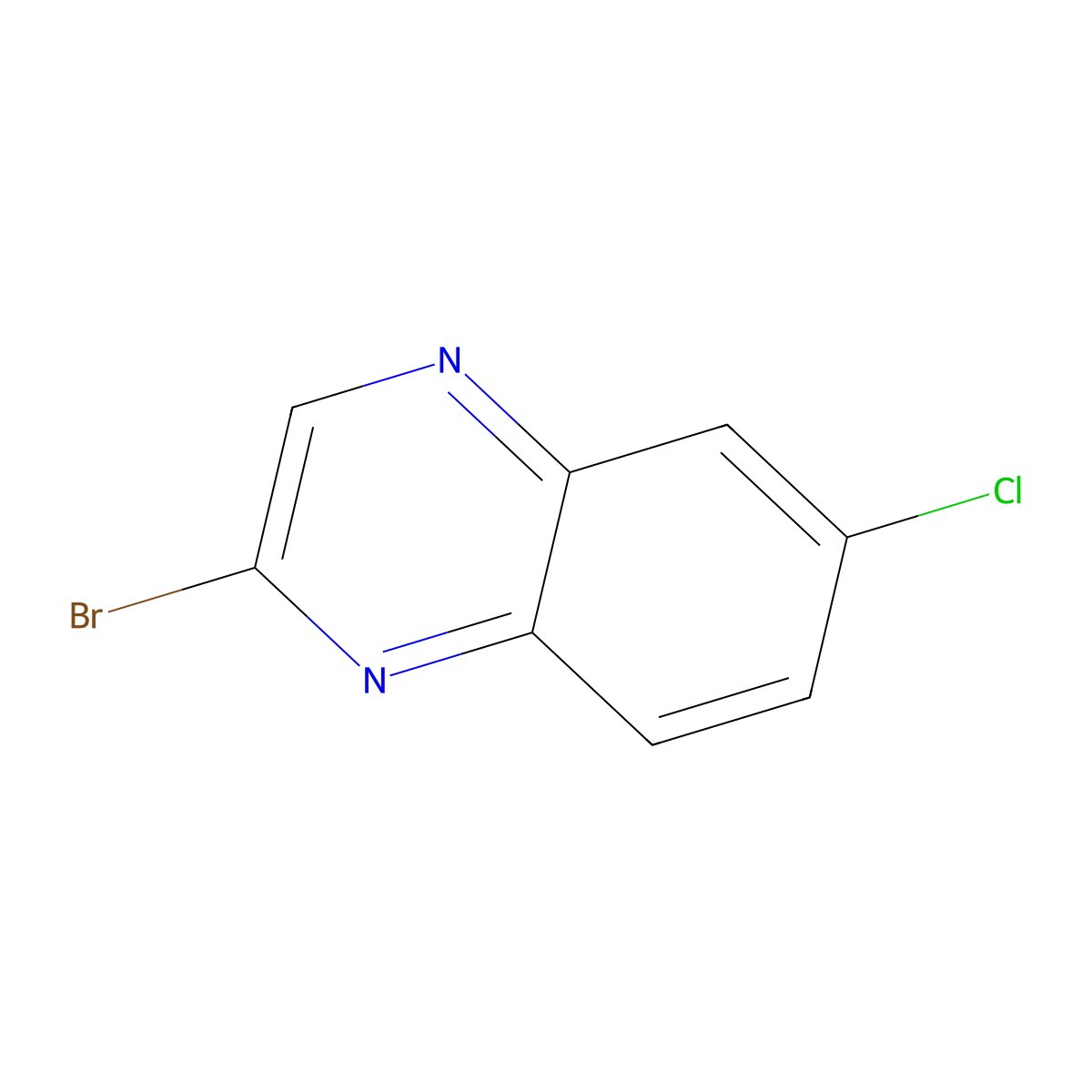2-Bromo-6-chloroquinoxaline molecular structure, CAS 1240616-87-8