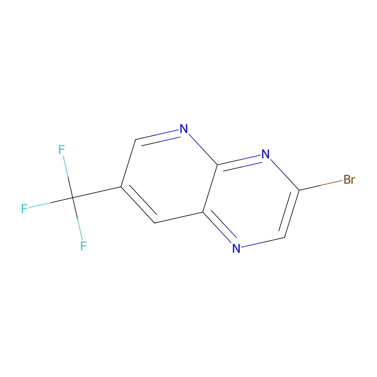 3-Bromo-7-(trifluoromethyl)pyrido[2,3-b]pyrazine molecular structure, CAS 1240616-91-4