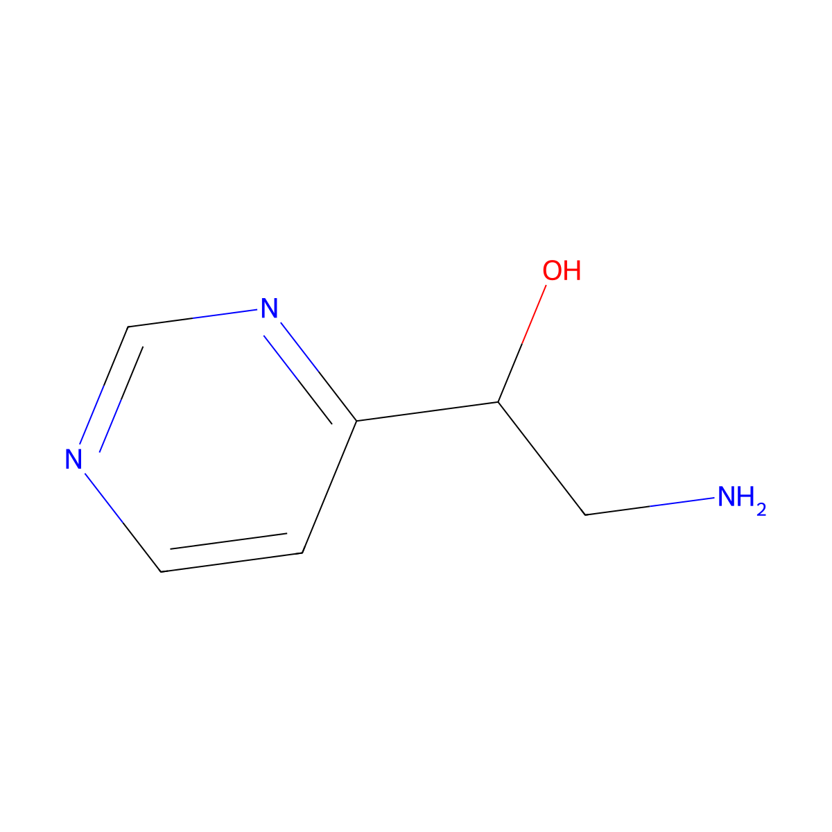 2-Amino-1-(pyrimidin-4-YL)ethan-1-OL molecular structure, CAS 1240618-30-7