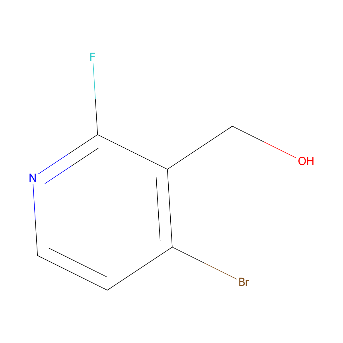(4-Bromo-2-fluoropyridin-3-yl)methanol molecular structure, CAS 1240618-32-9