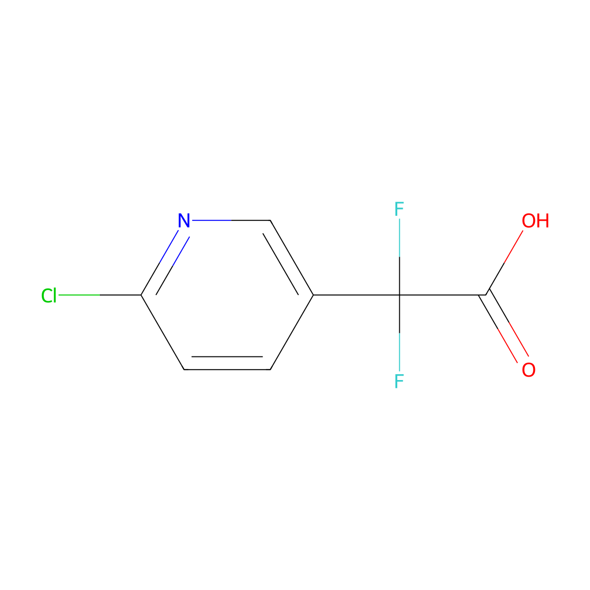 2-(6-Chloropyridin-3-yl)-2,2-difluoroacetic acid molecular structure, CAS 1240618-39-6