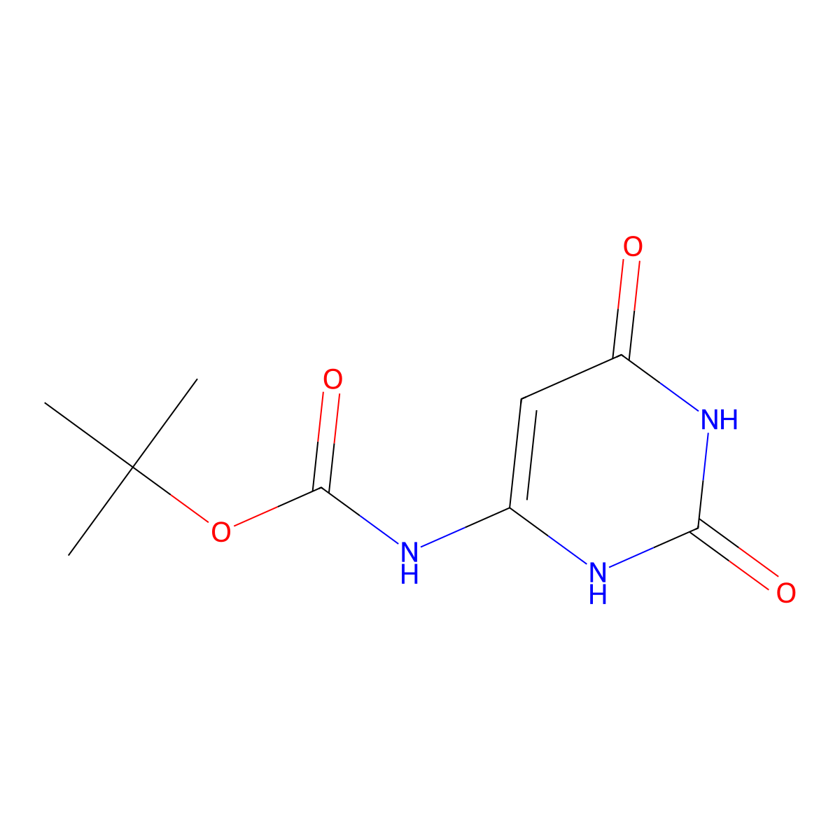 tert-butyl N-(2,6-dihydroxypyrimidin-4-yl)carbamate molecular structure, CAS 1240619-60-6