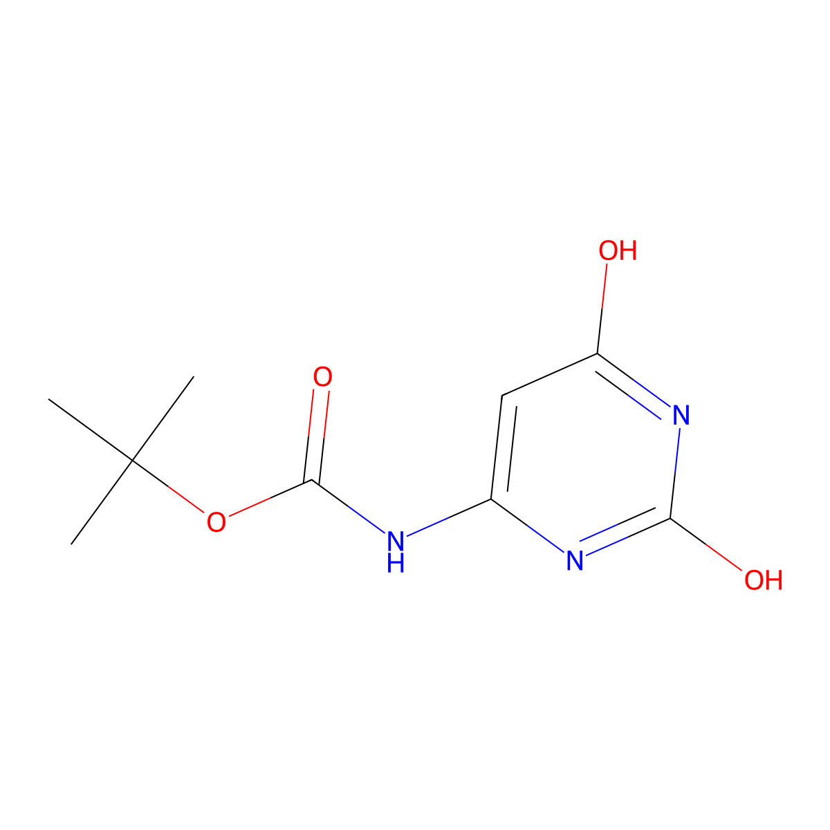 tert-butyl N-(2,6-dihydroxypyrimidin-4-yl)carbamate molecular structure, CAS 1240619-60-6