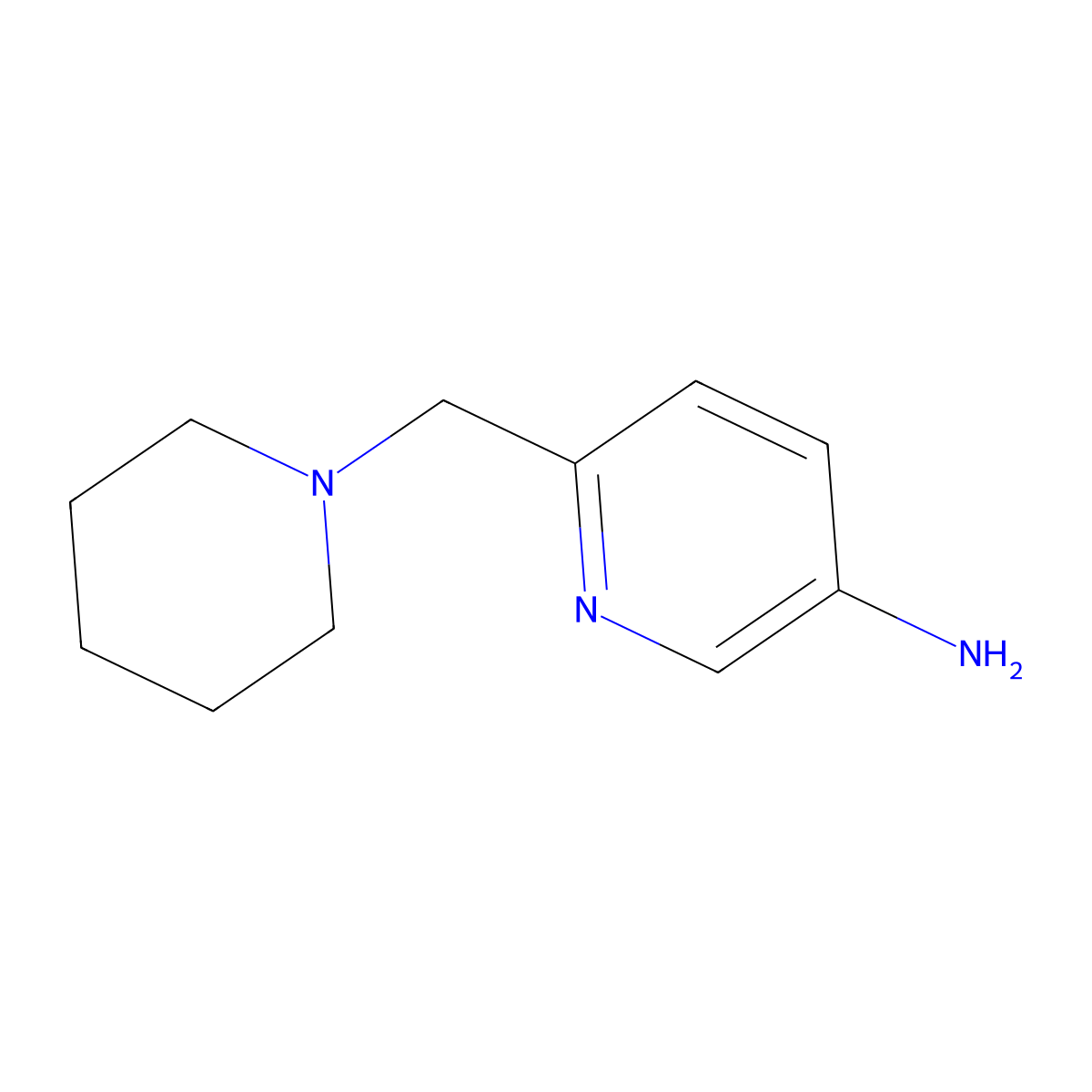 6-(Piperidin-1-ylmethyl)pyridin-3-amine molecular structure, CAS 1240619-75-3