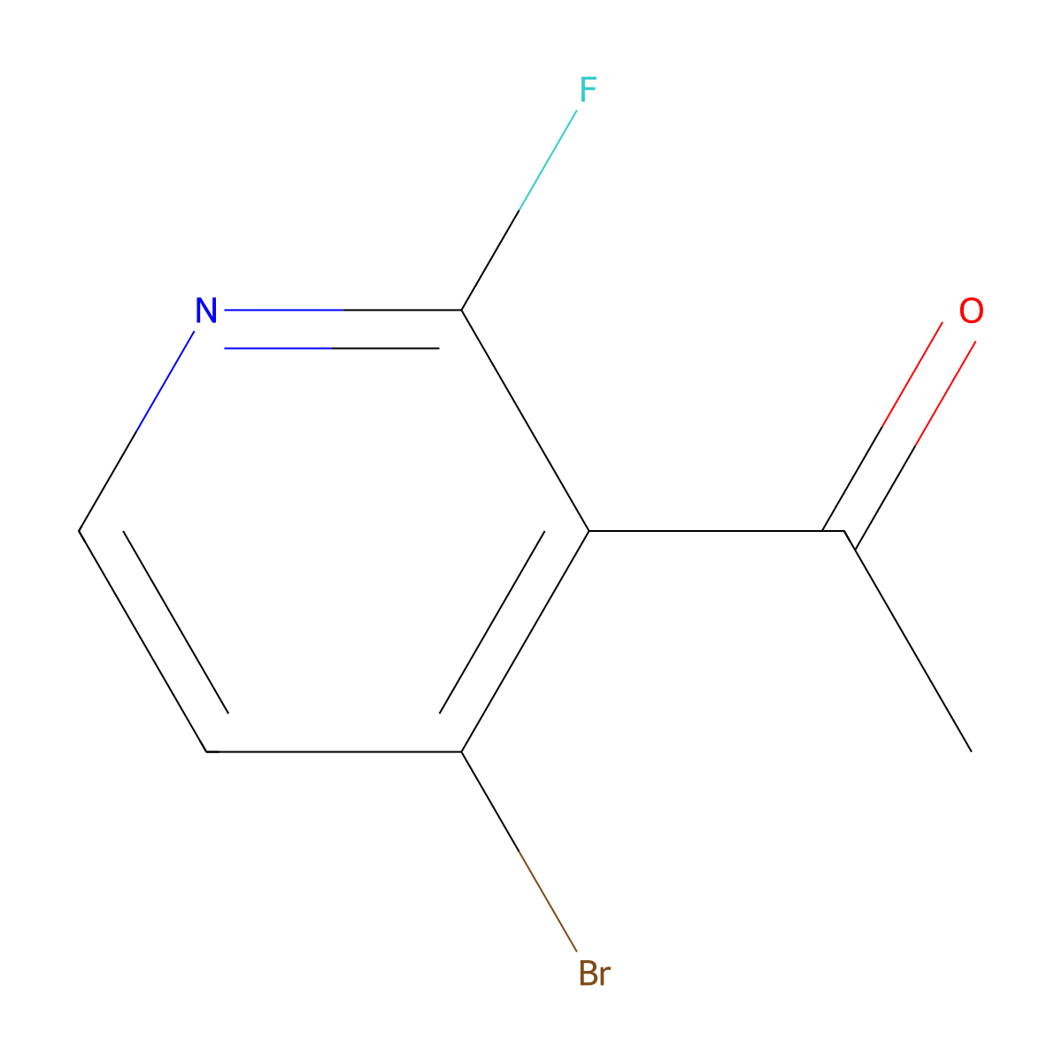 1-(4-Bromo-2-fluoropyridin-3-yl)ethanone molecular structure, CAS 1240620-01-2