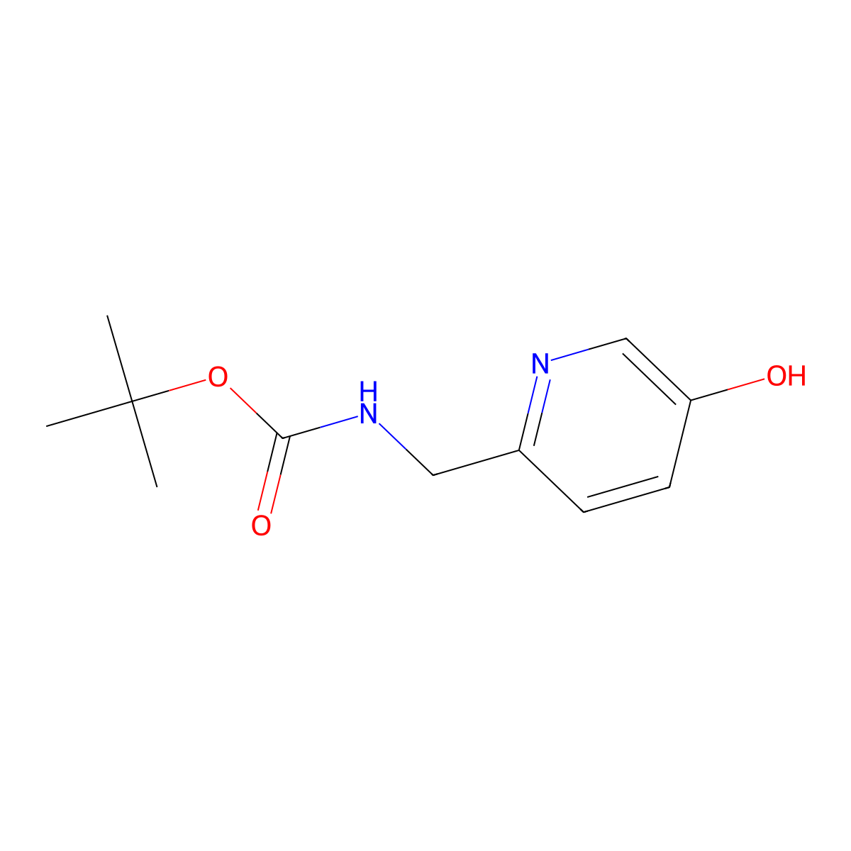 tert-Butyl ((5-hydroxypyridin-2-yl)methyl)carbamate molecular structure, CAS 1240620-37-4