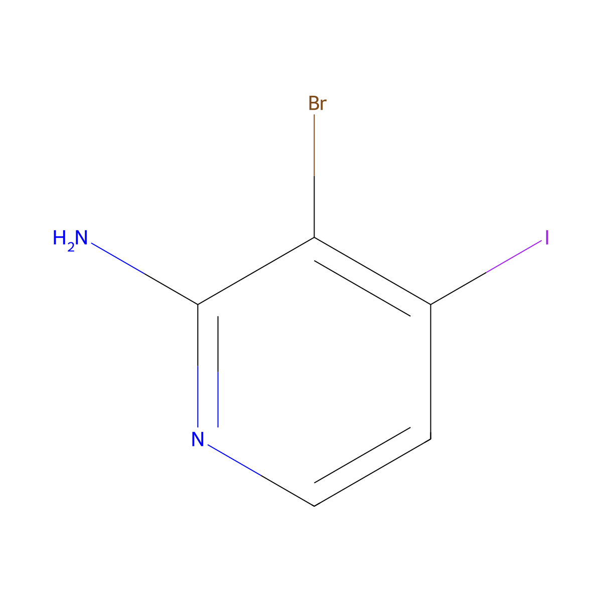 3-Bromo-4-iodopyridin-2-amine molecular structure, CAS 1240620-44-3