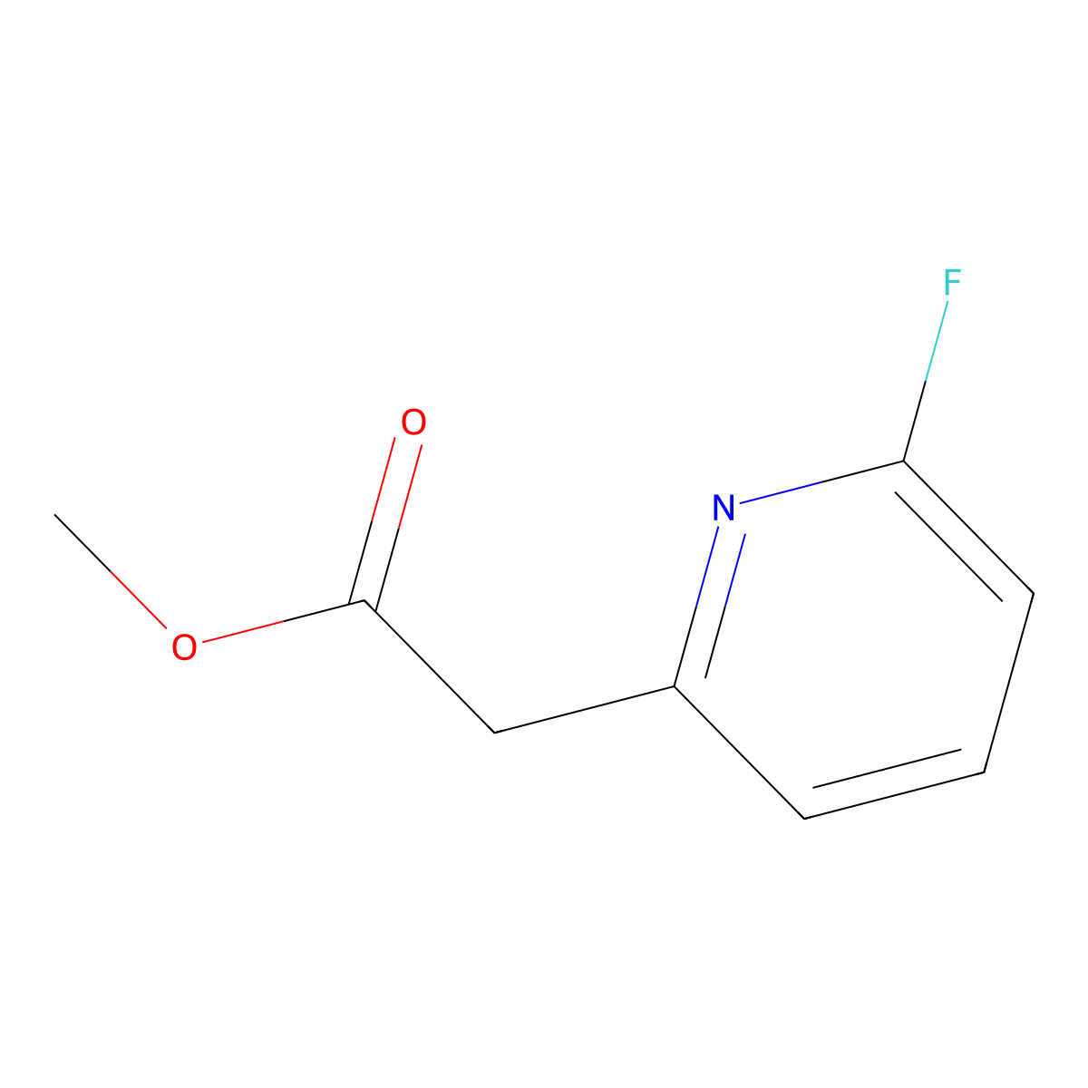 Methyl 2-(6-fluoropyridin-2-yl)acetate molecular structure, CAS 1240620-46-5