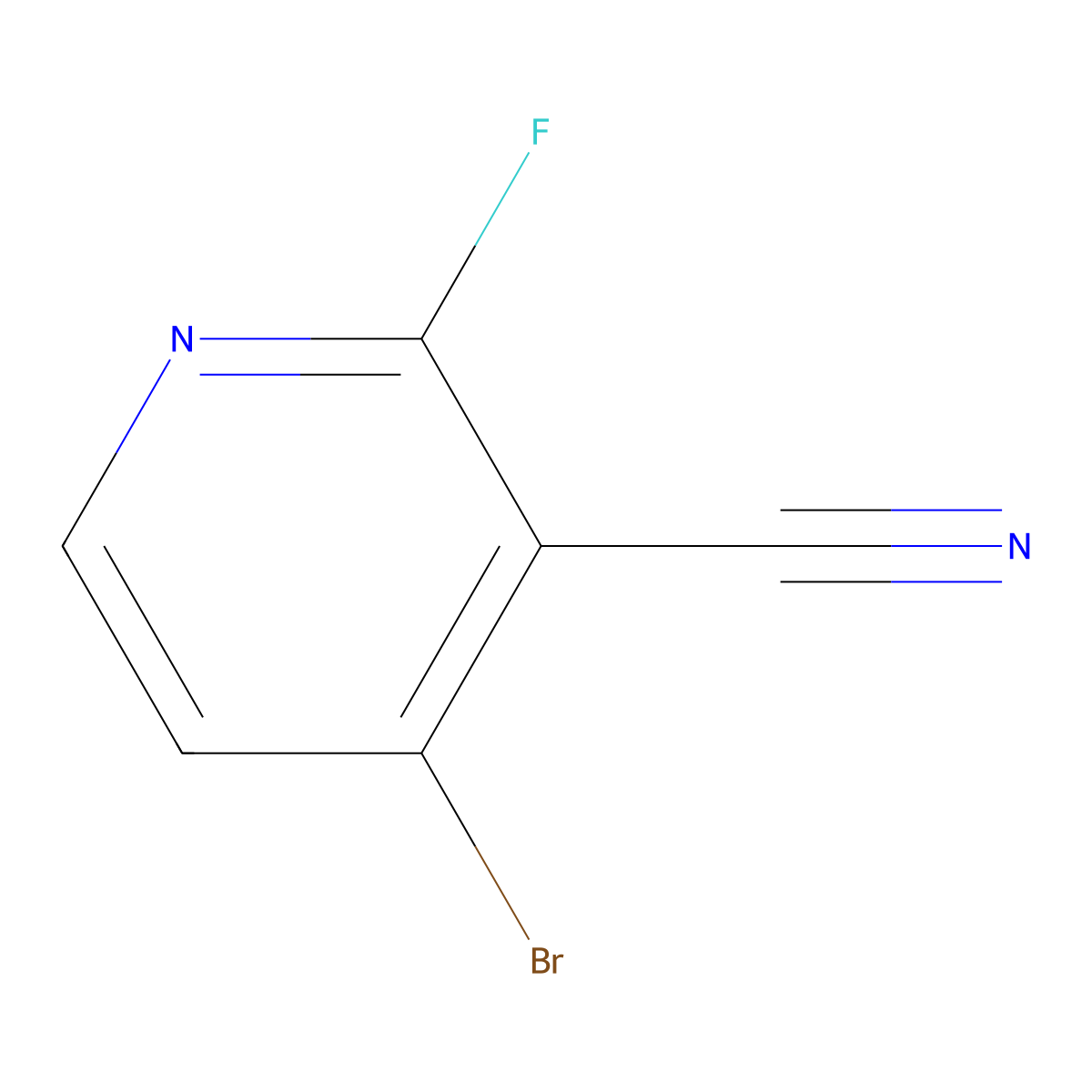4-Bromo-2-fluoropyridine-3-carbonitrile molecular structure, CAS 1240620-65-8
