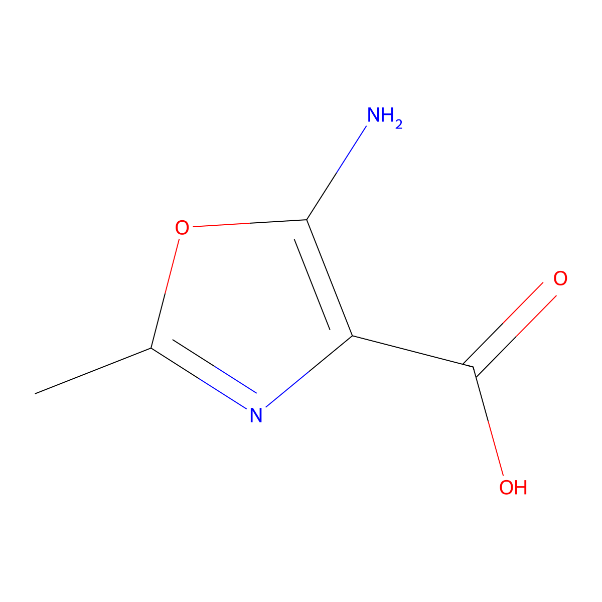 5-Amino-2-methyl-1,3-oxazole-4-carboxylic acid molecular structure, CAS 1240620-72-7