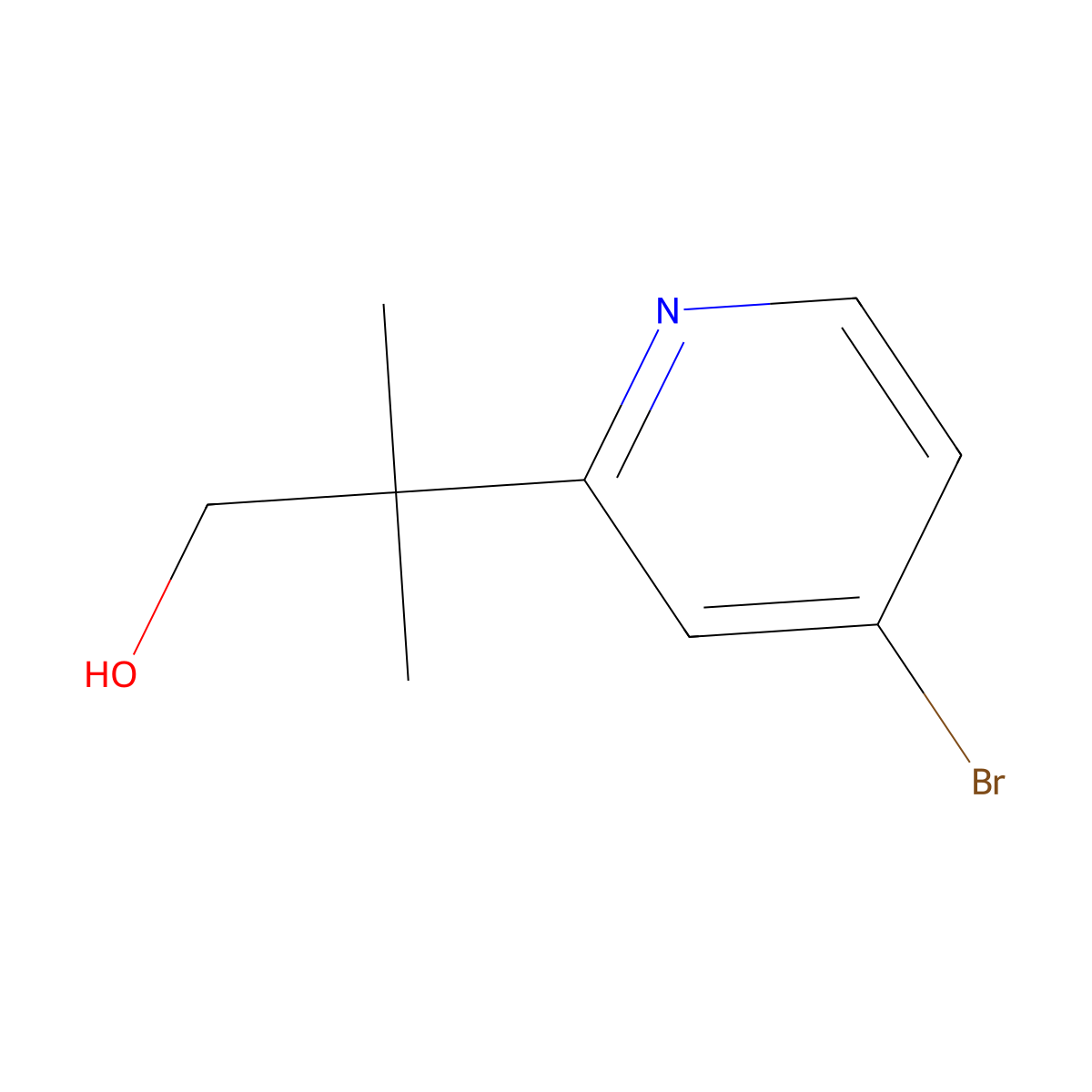2-(4-Bromopyridin-2-yl)-2-methylpropan-1-ol molecular structure, CAS 1240620-94-3