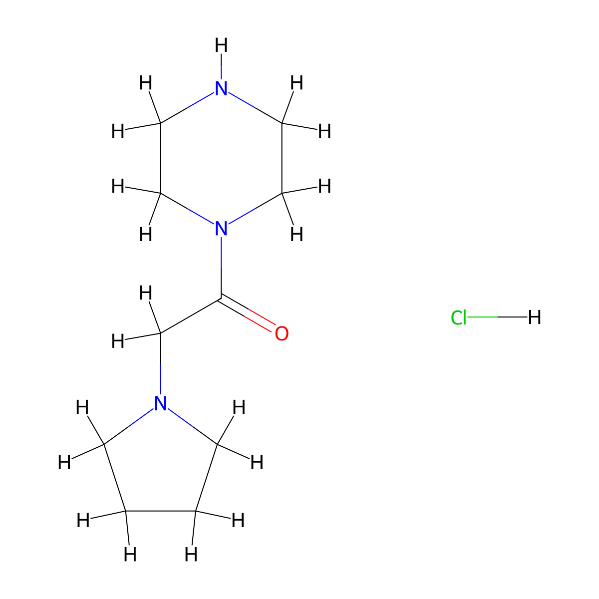1-(Piperazin-1-yl)-2-(pyrrolidin-1-yl)ethan-1-one hydrochloride molecular structure, CAS 1240621-47-9