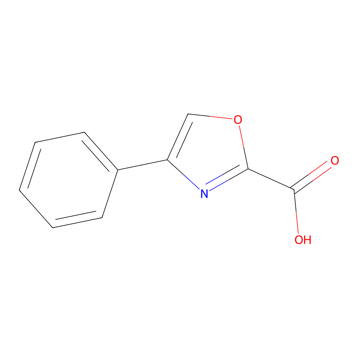 4-Phenyl-oxazole-2-carboxylic acid molecular structure, CAS 1240621-61-7