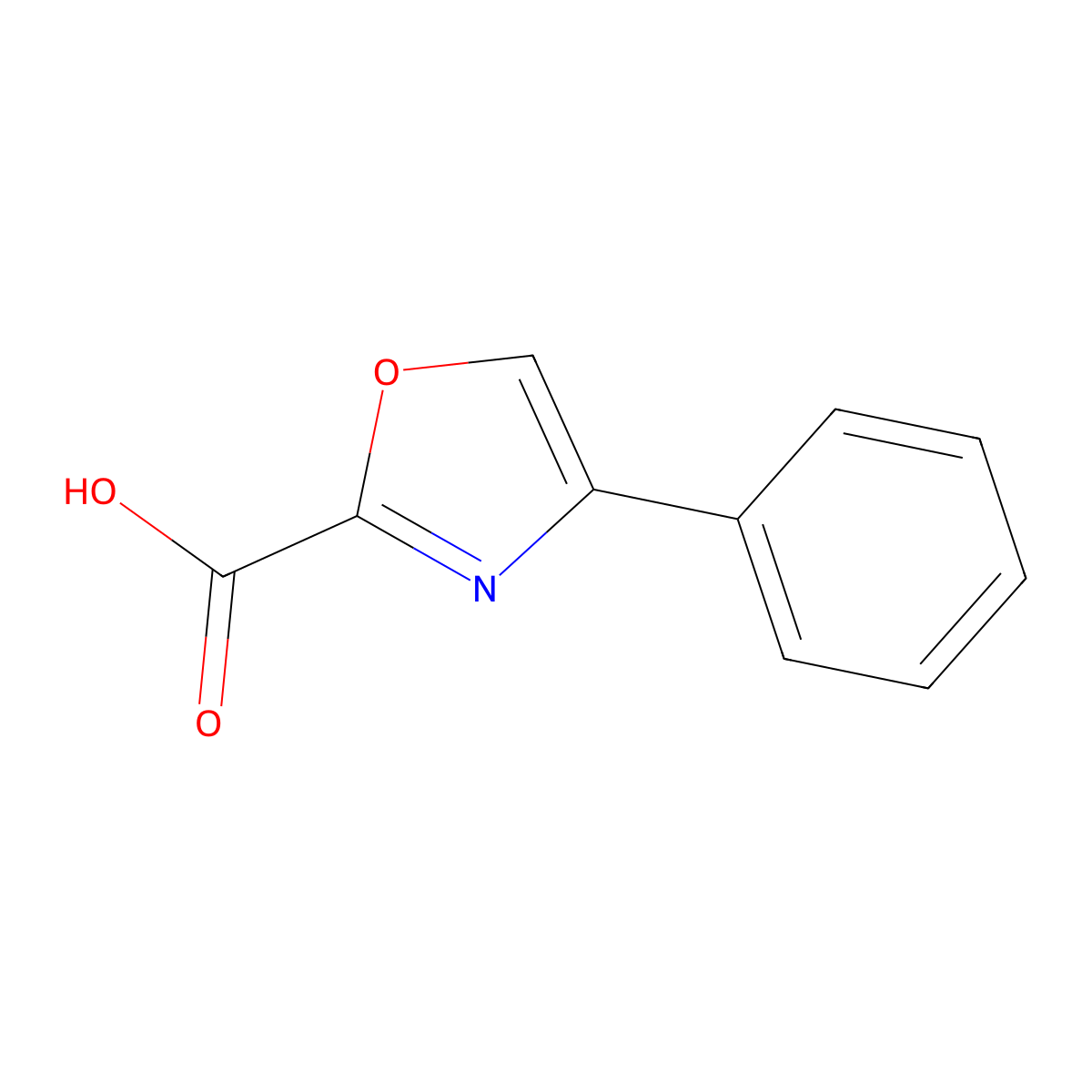 4-Phenyl-oxazole-2-carboxylic acid molecular structure, CAS 1240621-61-7