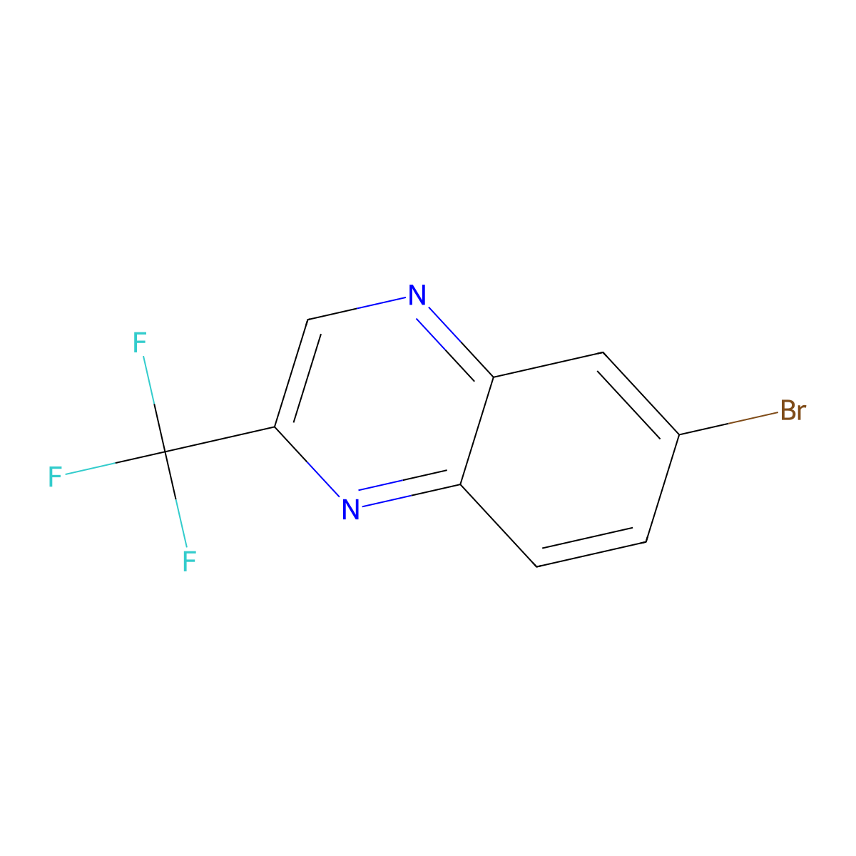 6-Bromo-2-(trifluoromethyl)quinoxaline molecular structure, CAS 1240621-90-2