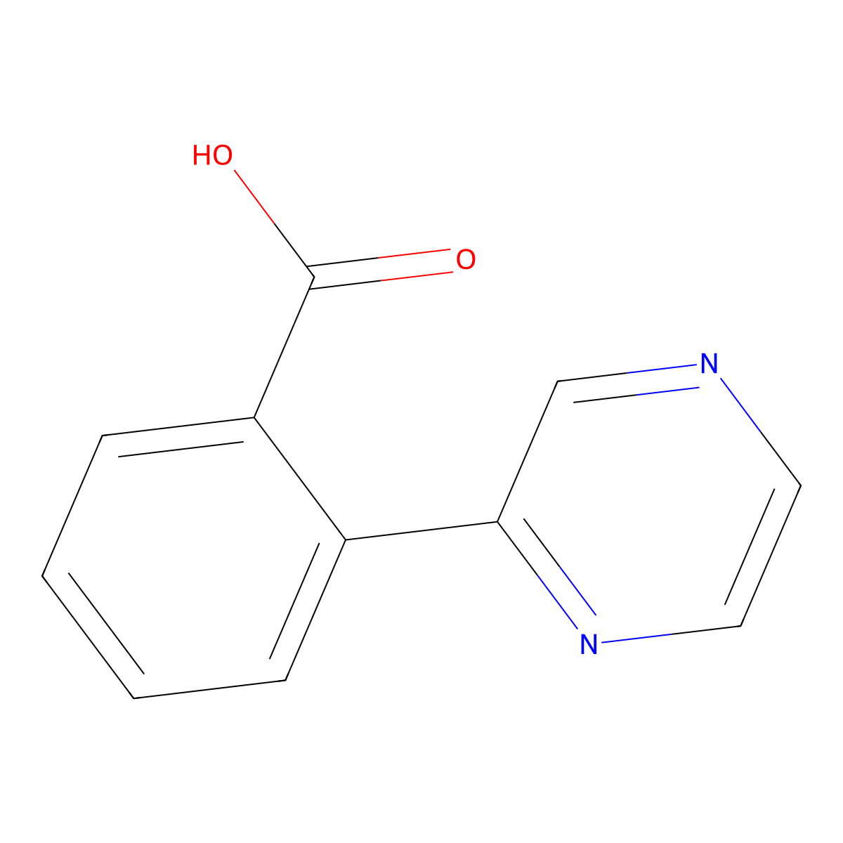 2-(Pyrazin-2-yl)benzoic acid molecular structure, CAS 1240622-39-2