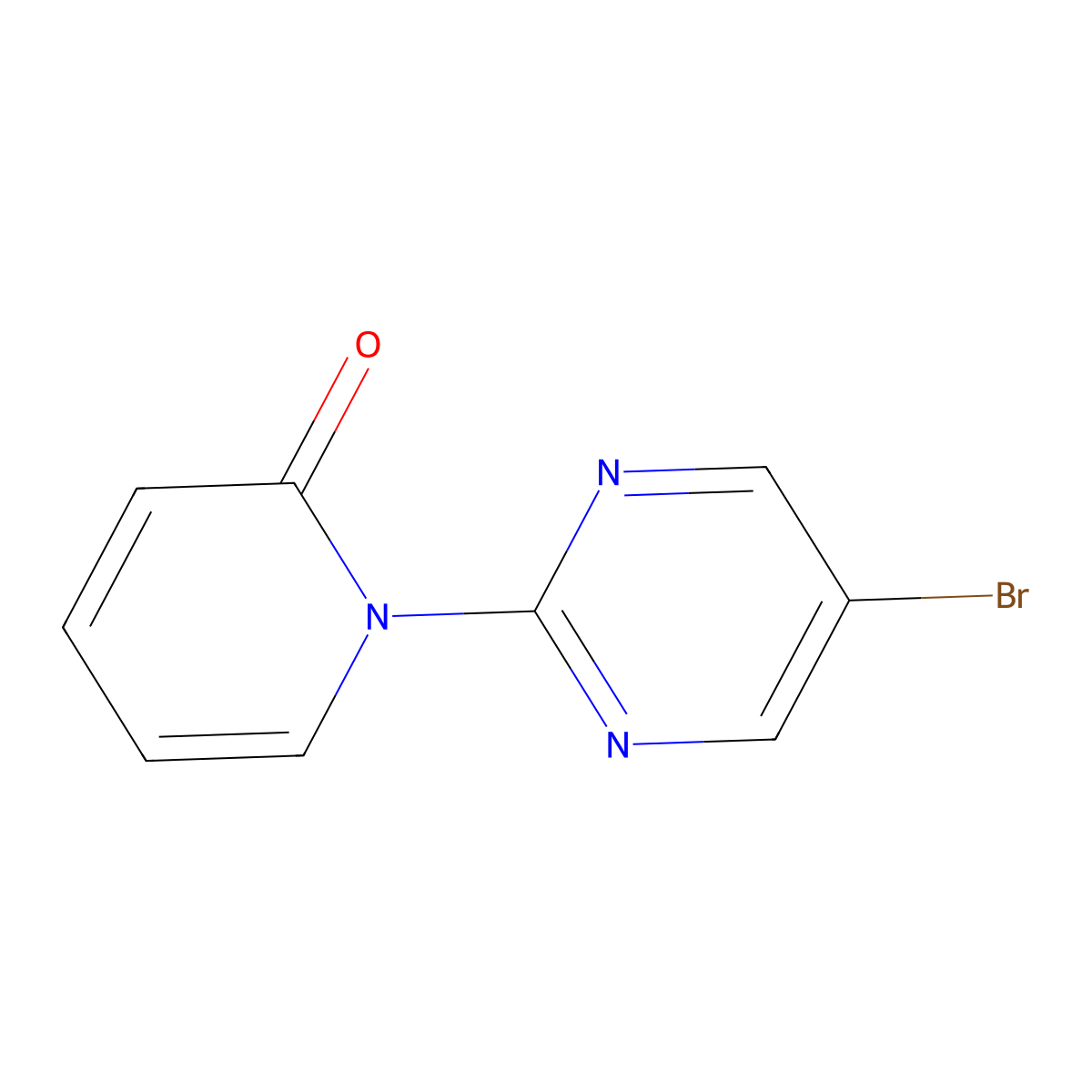 5-Bromo-2-(1H-pyridin-2-one)pyrimidine molecular structure, CAS 1240622-48-3