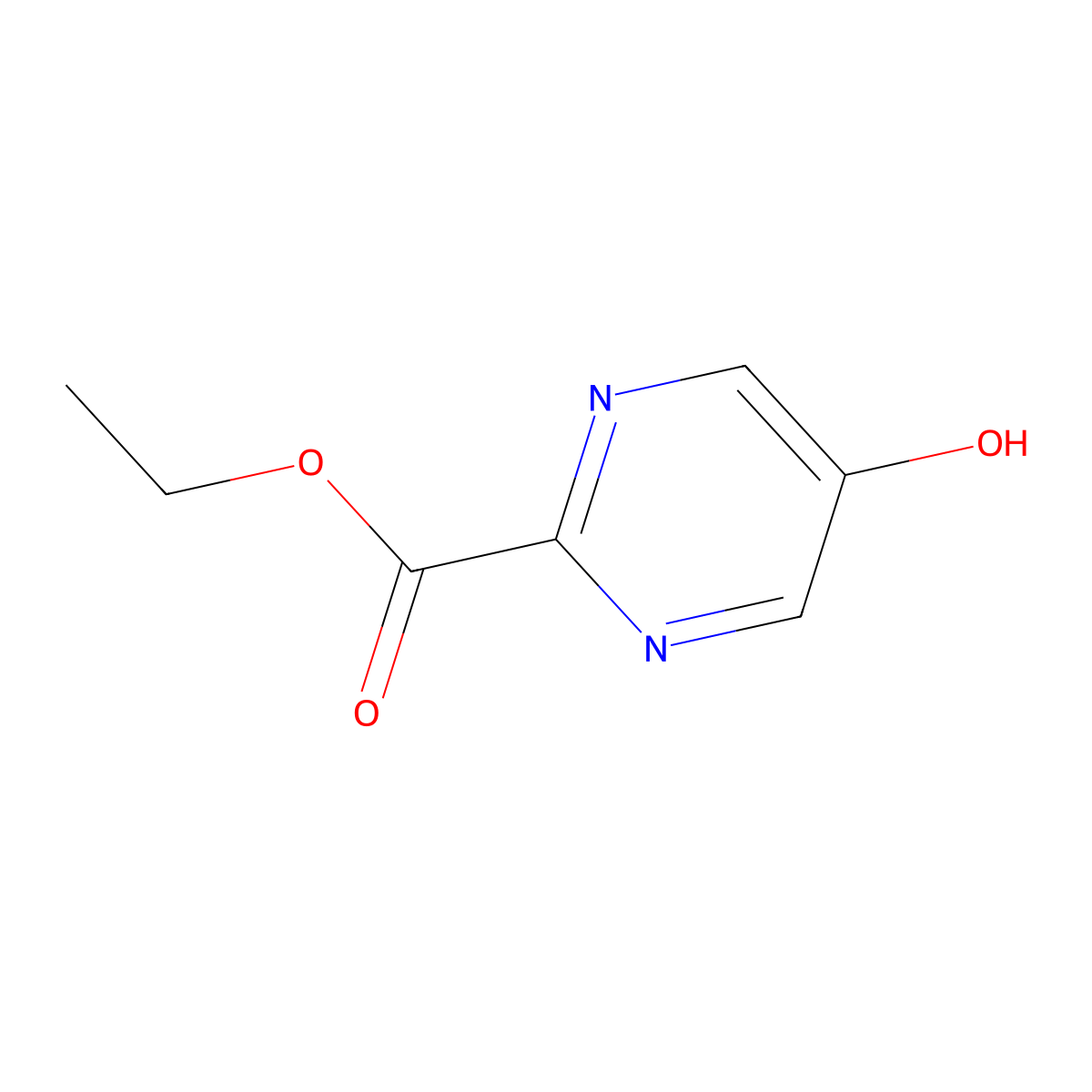 5-Hydroxy-pyrimidine-2-carboxylic acid ethyl ester molecular structure, CAS 1240622-58-5