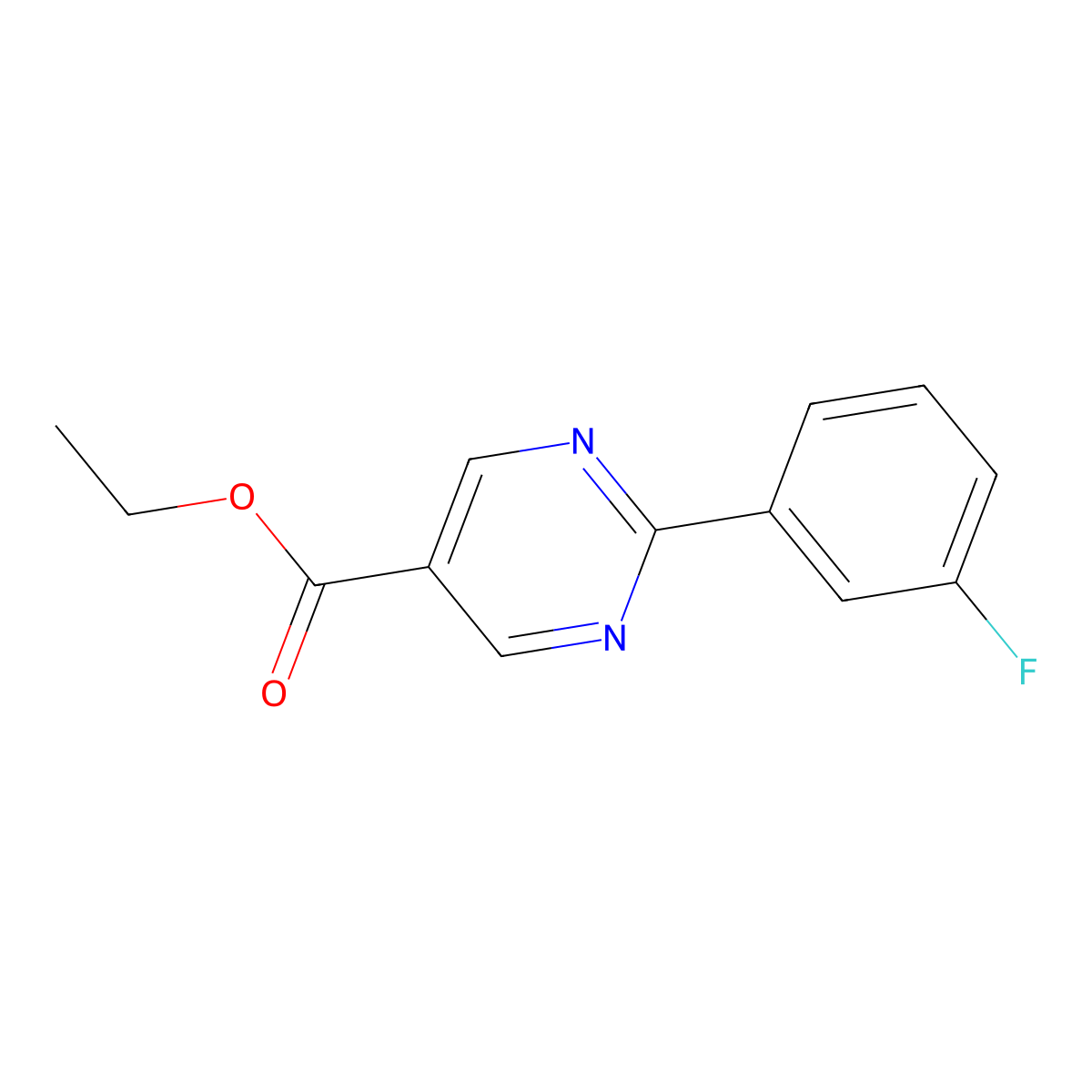 Ethyl 2-(3-fluorophenyl)pyrimidine-5-carboxylate molecular structure, CAS 1240622-63-2