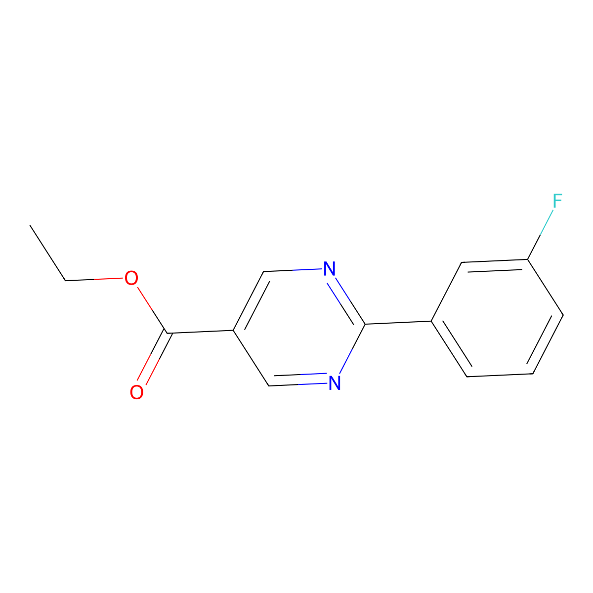 Ethyl 2-(3-fluorophenyl)pyrimidine-5-carboxylate molecular structure, CAS 1240622-63-2