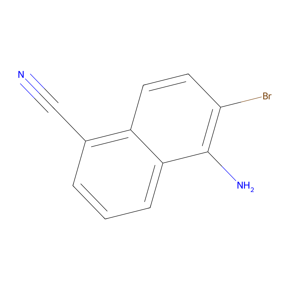 5-Amino-6-bromo-1-naphthonitrile molecular structure, CAS 1240642-73-2