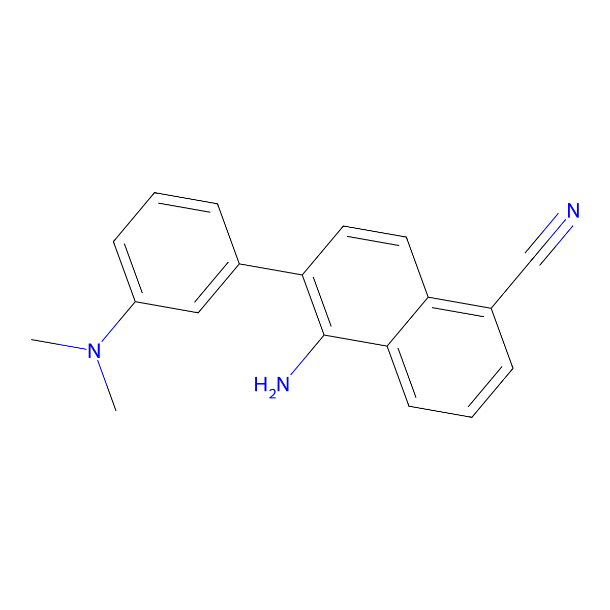 5-Amino-6-(3-(dimethylamino)phenyl)-1-naphthalenecarbonitrile molecular structure, CAS 1240642-74-3