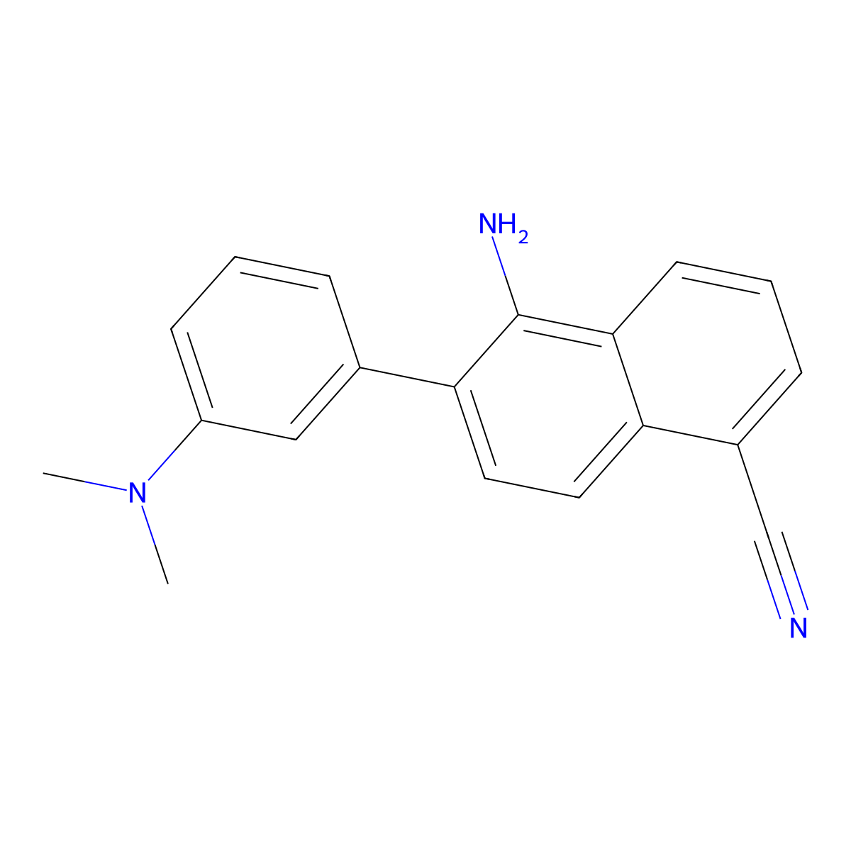 5-Amino-6-(3-(dimethylamino)phenyl)-1-naphthalenecarbonitrile molecular structure, CAS 1240642-74-3