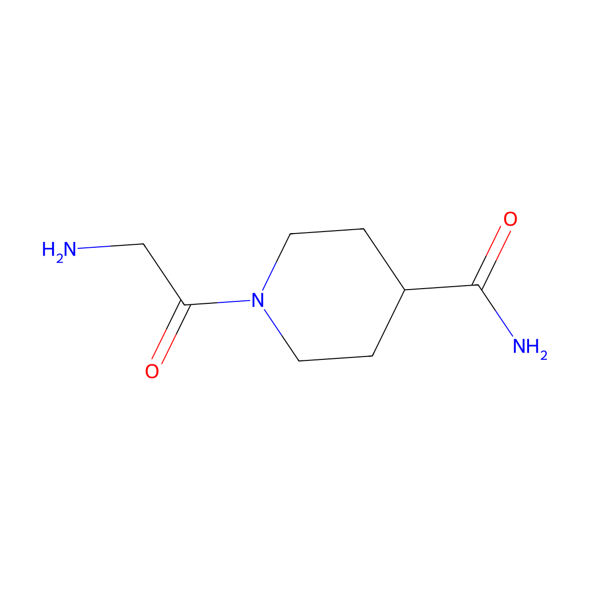 1-(2-Aminoacetyl)piperidine-4-carboxamide molecular structure, CAS 124065-70-9