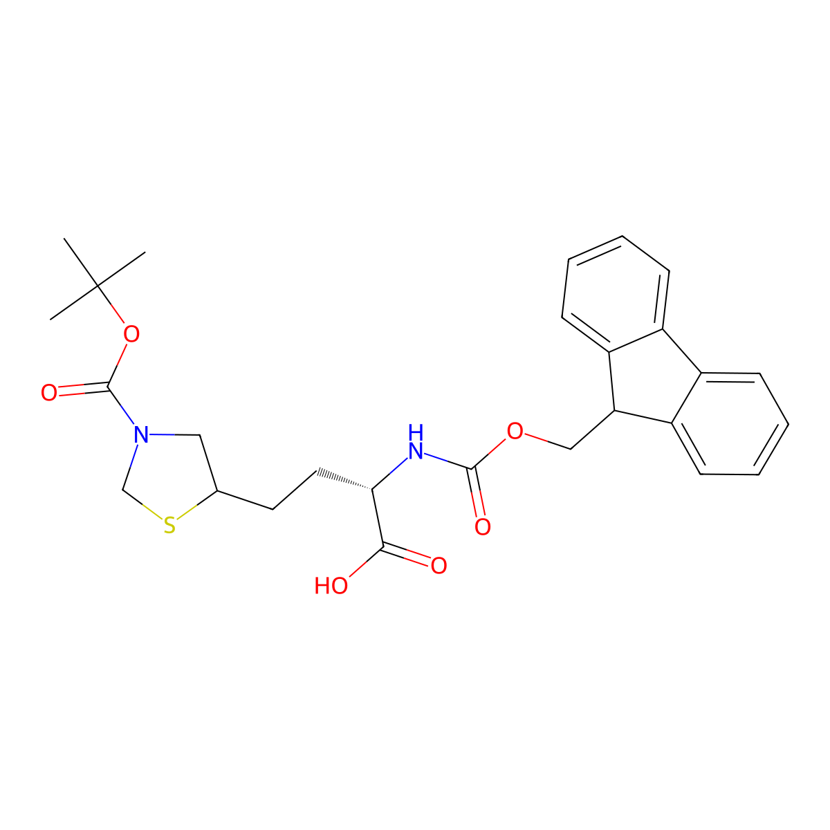 Fmoc-L-Lys(4-ThZ, Boc)-OH molecular structure, CAS 1240666-28-7