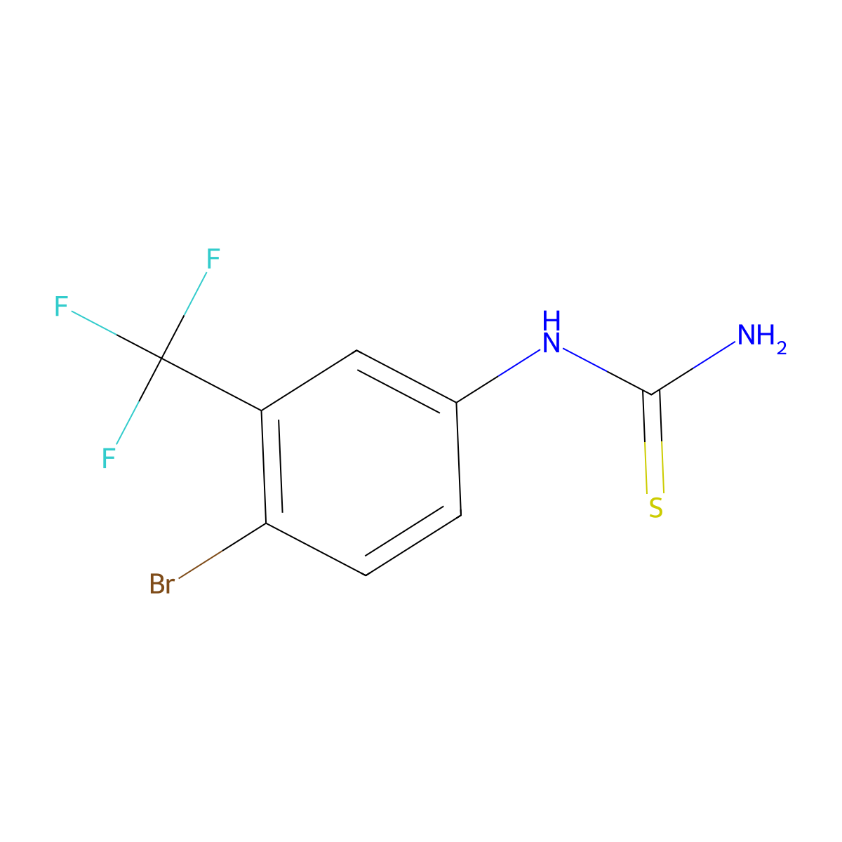 1-(4-Bromo-3-(trifluoromethyl)phenyl)thiourea molecular structure, CAS 1240673-20-4