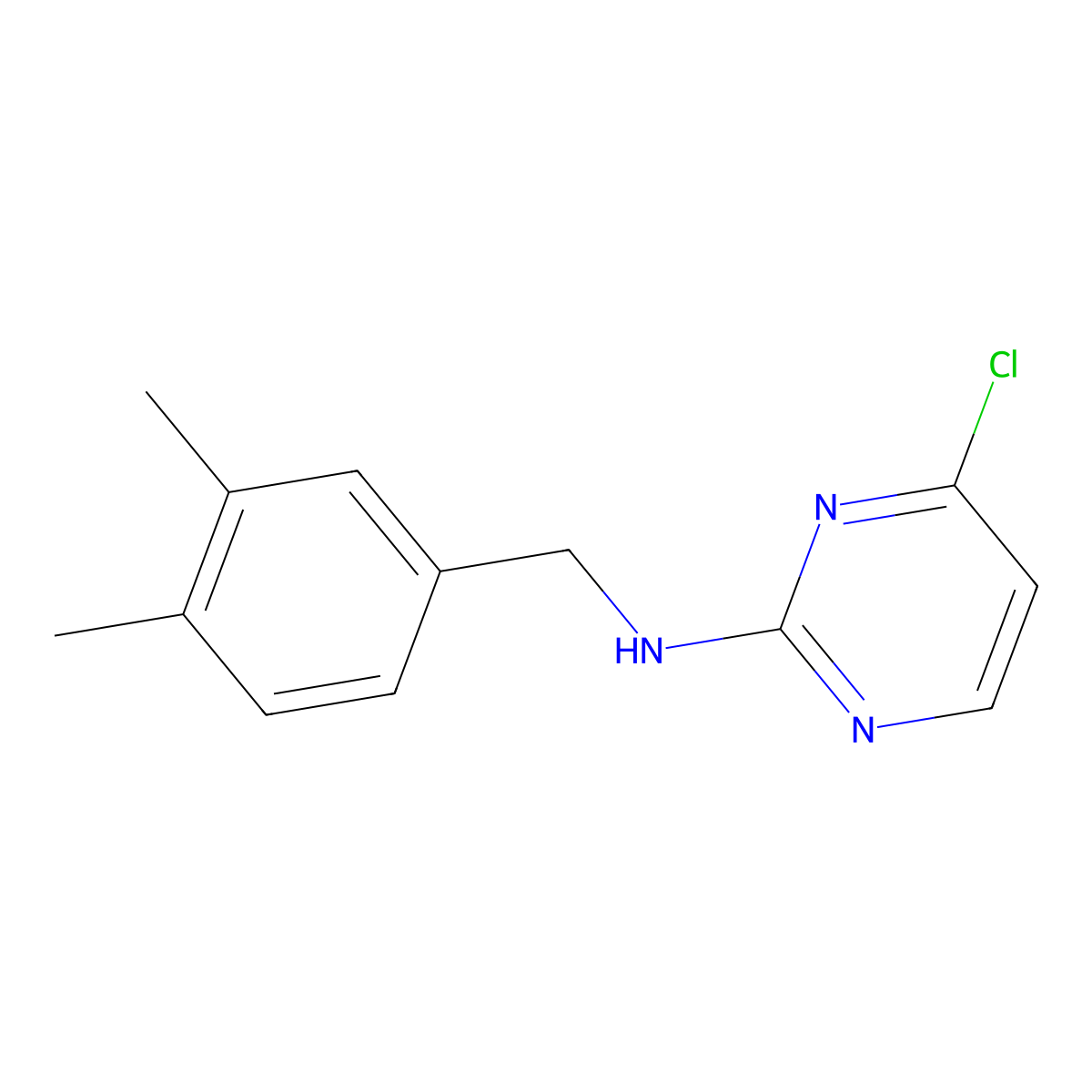 4-Chloro-N-[(3,4-dimethylphenyl)methyl]-2-pyrimidinamine molecular structure, CAS 1240676-60-1