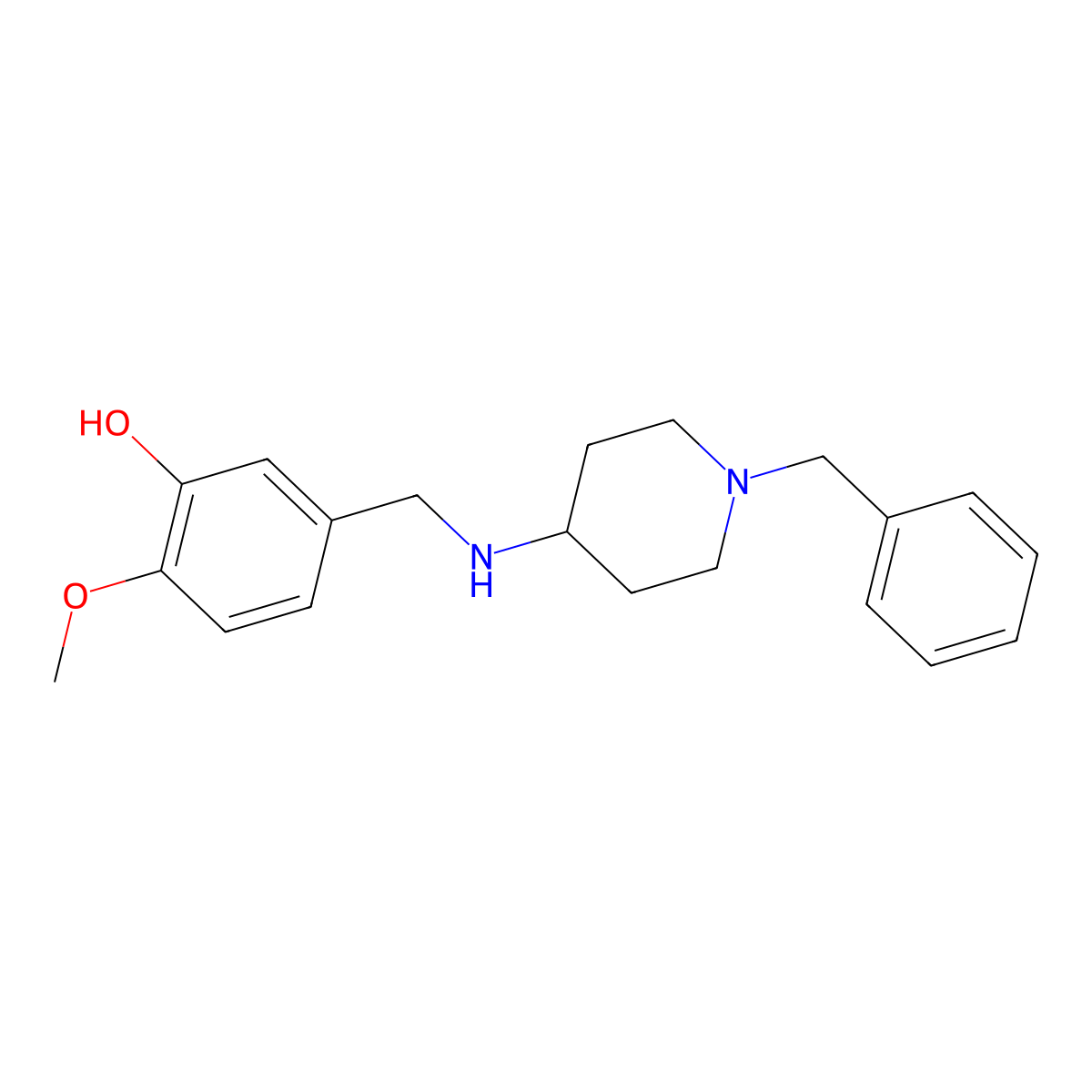 5-(((1-Benzylpiperidin-4-yl)amino)methyl)-2-methoxyphenol molecular structure, CAS 1240683-38-8
