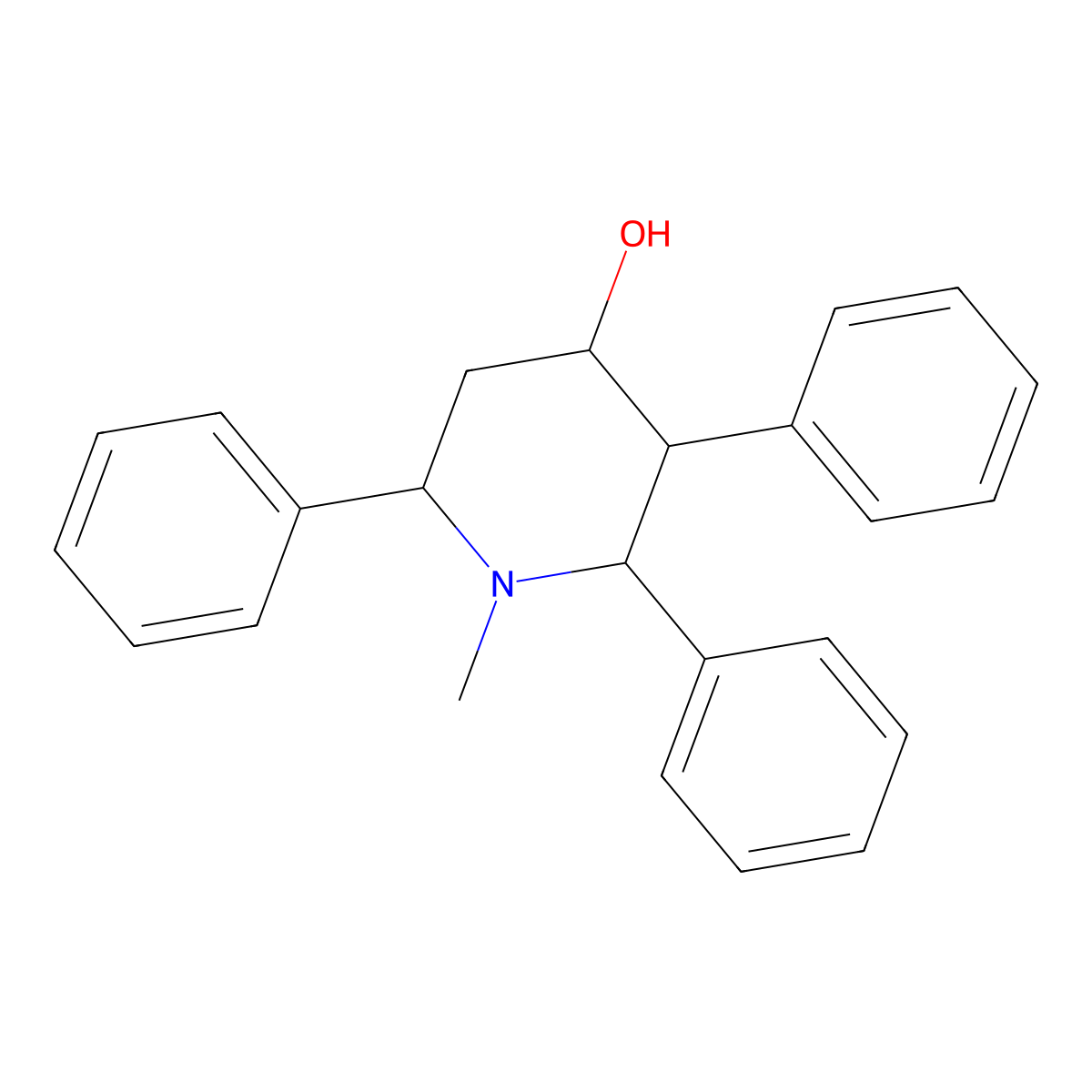 4-Piperidinol, 1-methyl-2,3,6-triphenyl- molecular structure, CAS 124069-10-9